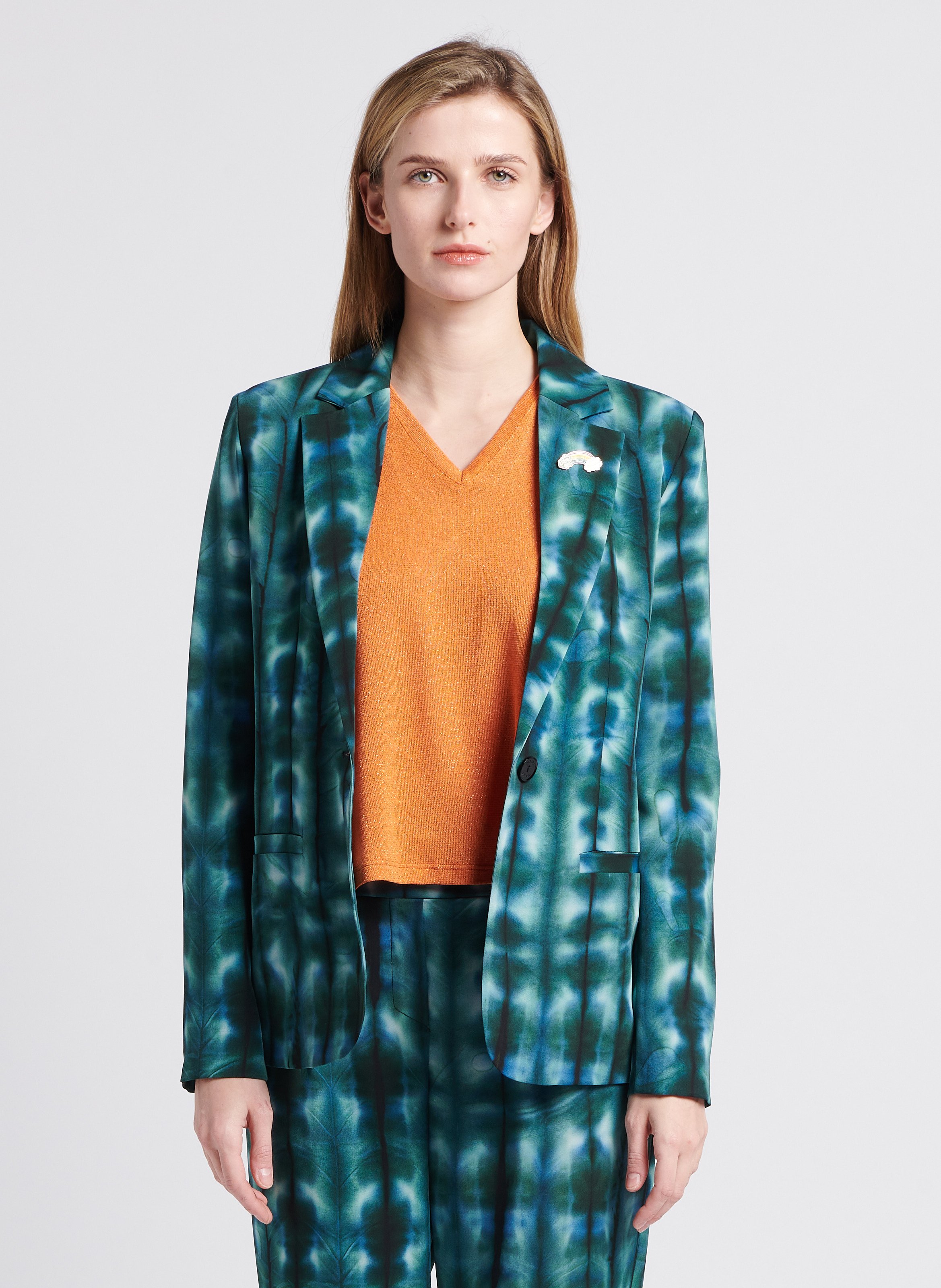 Blazer droit imprimé abstrait PLEASE Bleu