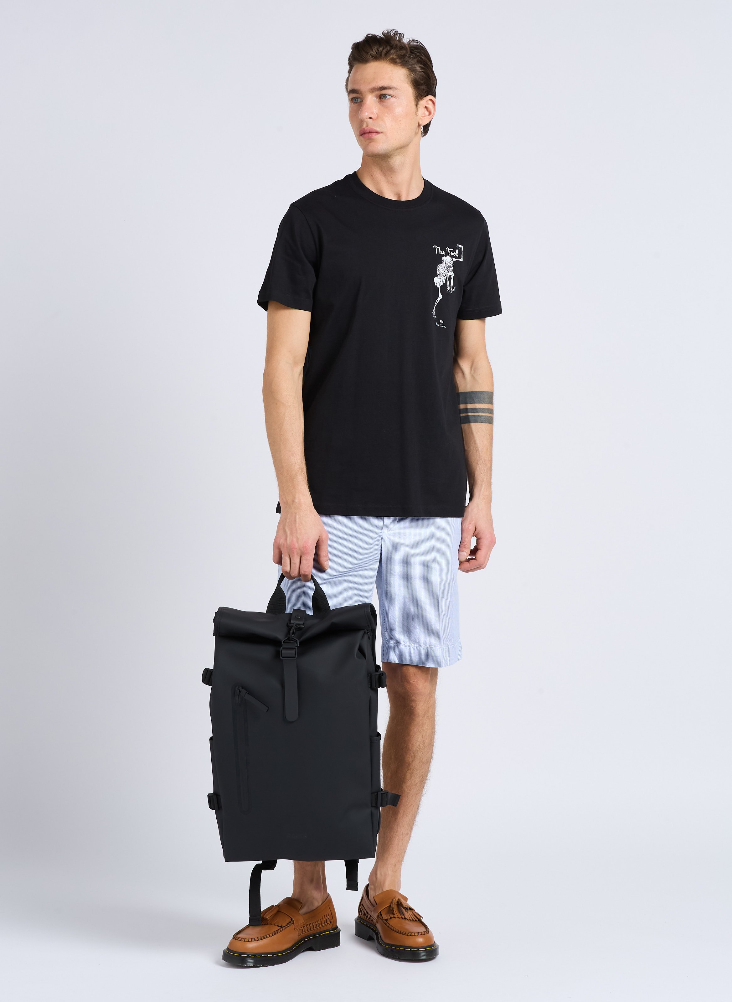 Waterproof roll-top backpack RAINS Black