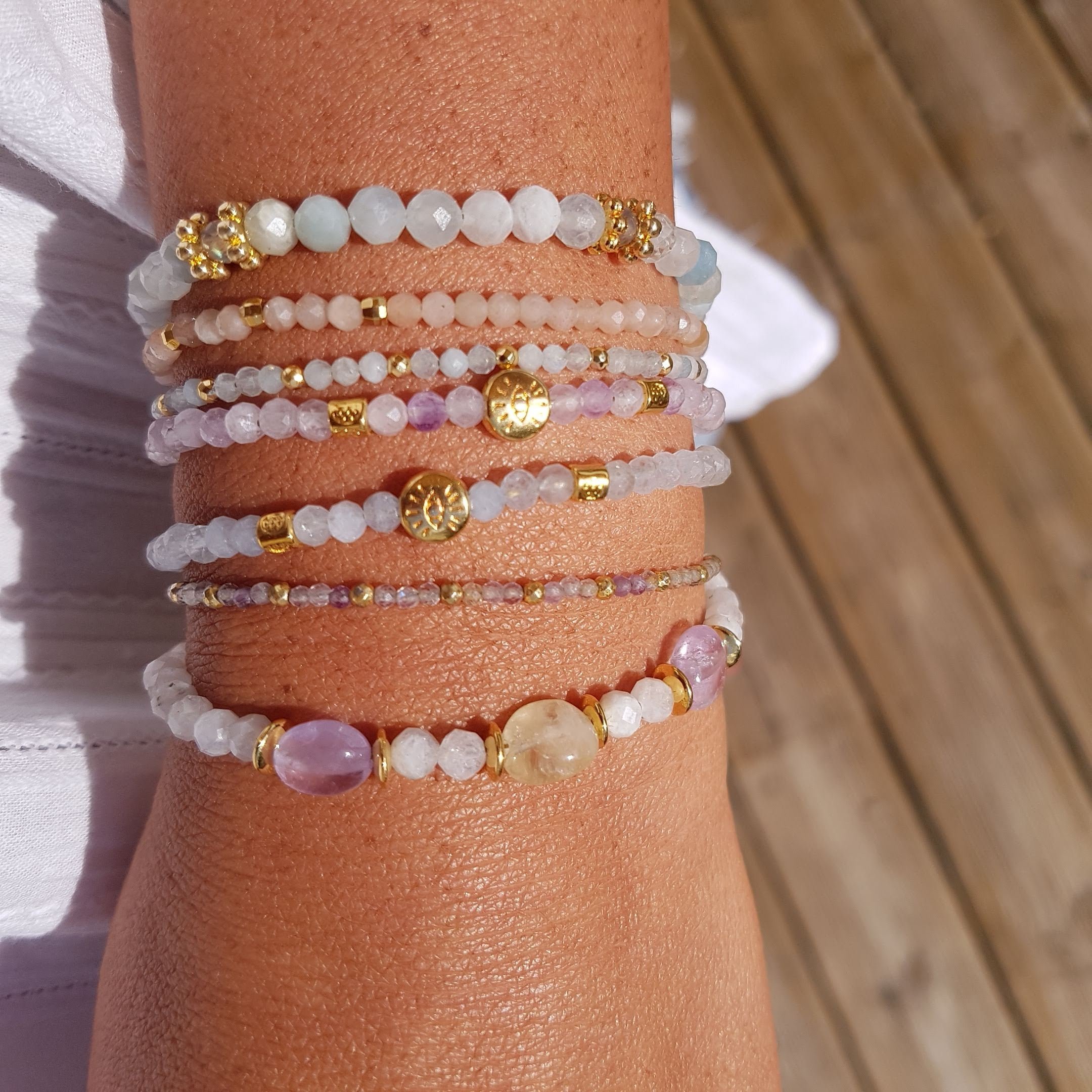 Ametrine eye bracelet GINANDGER Blue