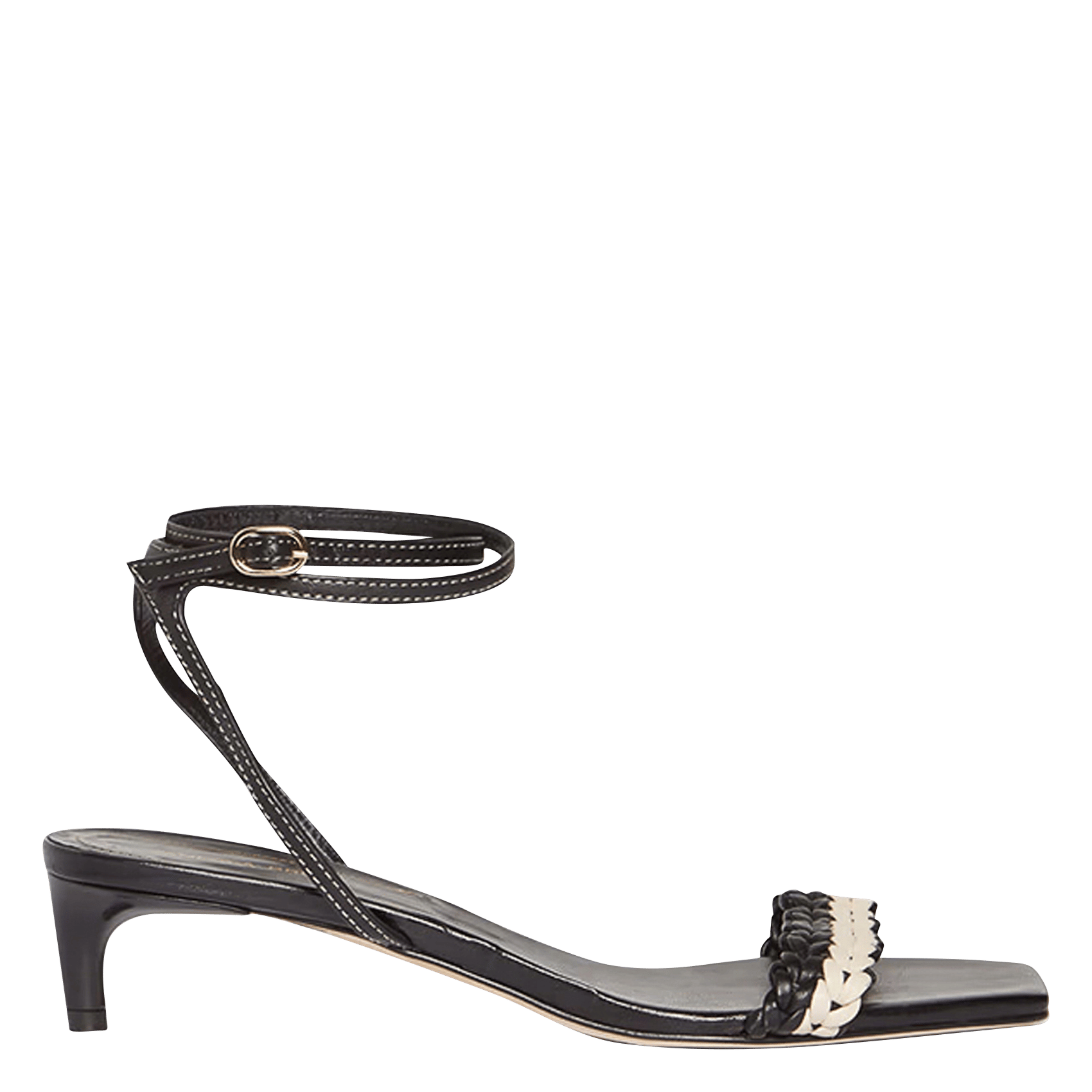 Alice heeled leather sandals Noir et blanc Vanessa Bruno Women 4HVF16