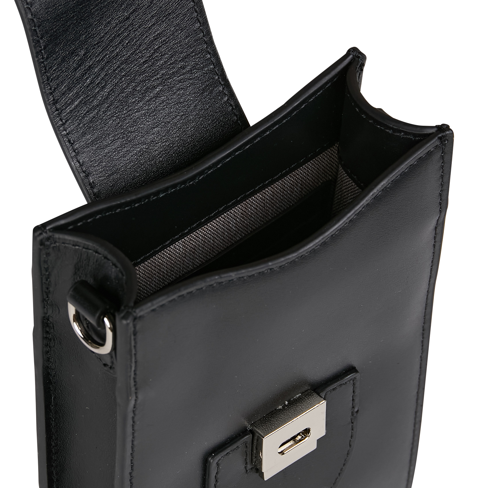 Leather smartphone pouch LANCASTER PARIS Black