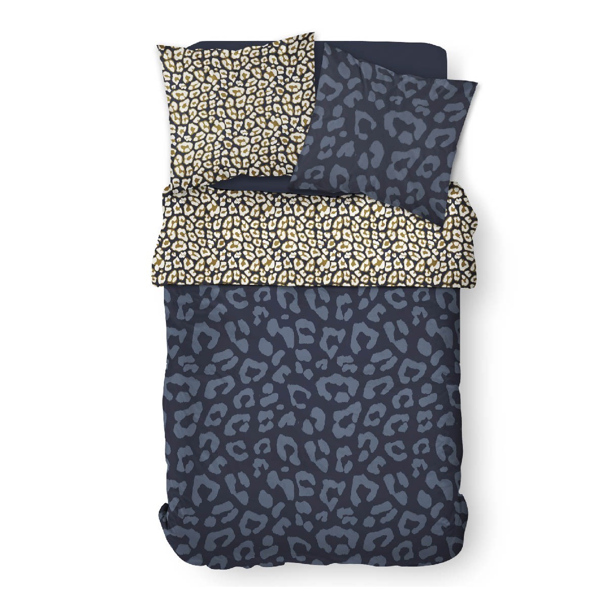 Animal print cotton bedding set TODAY LINGE DE MAISON Blue