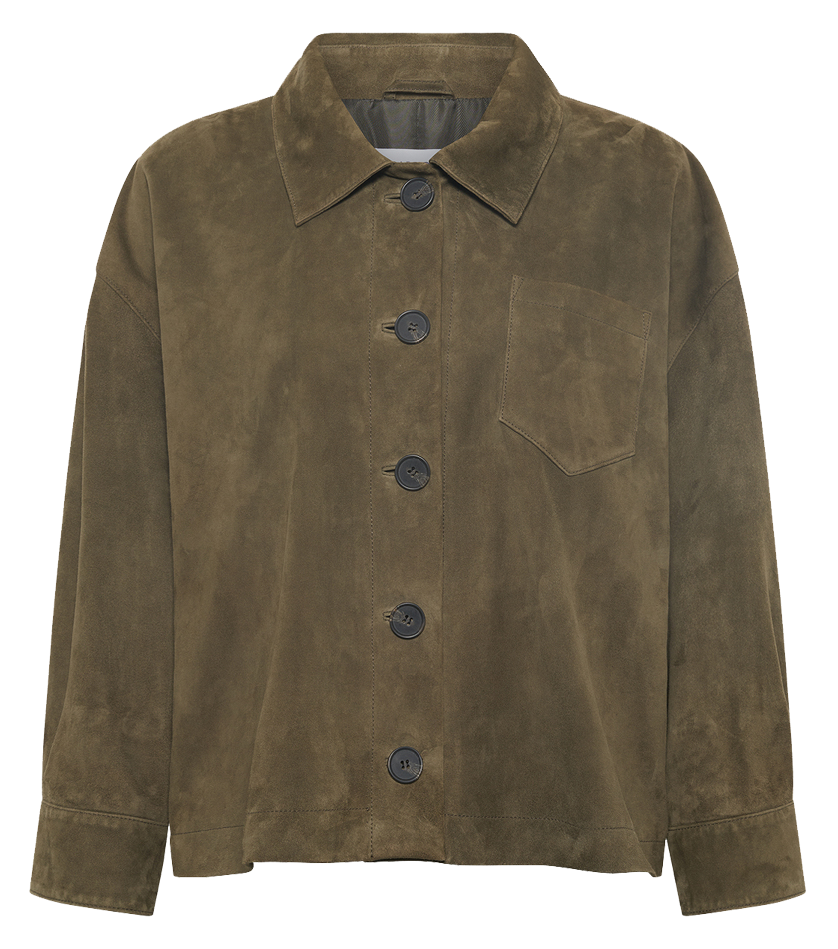 Veste droite en cuir velours GERARD DAREL Kaki