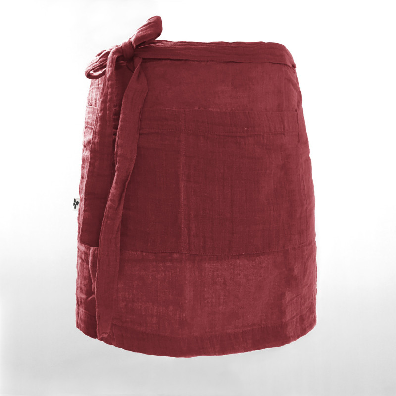 Chef apron in cotton gauze L'EFFET PAPILLON Red