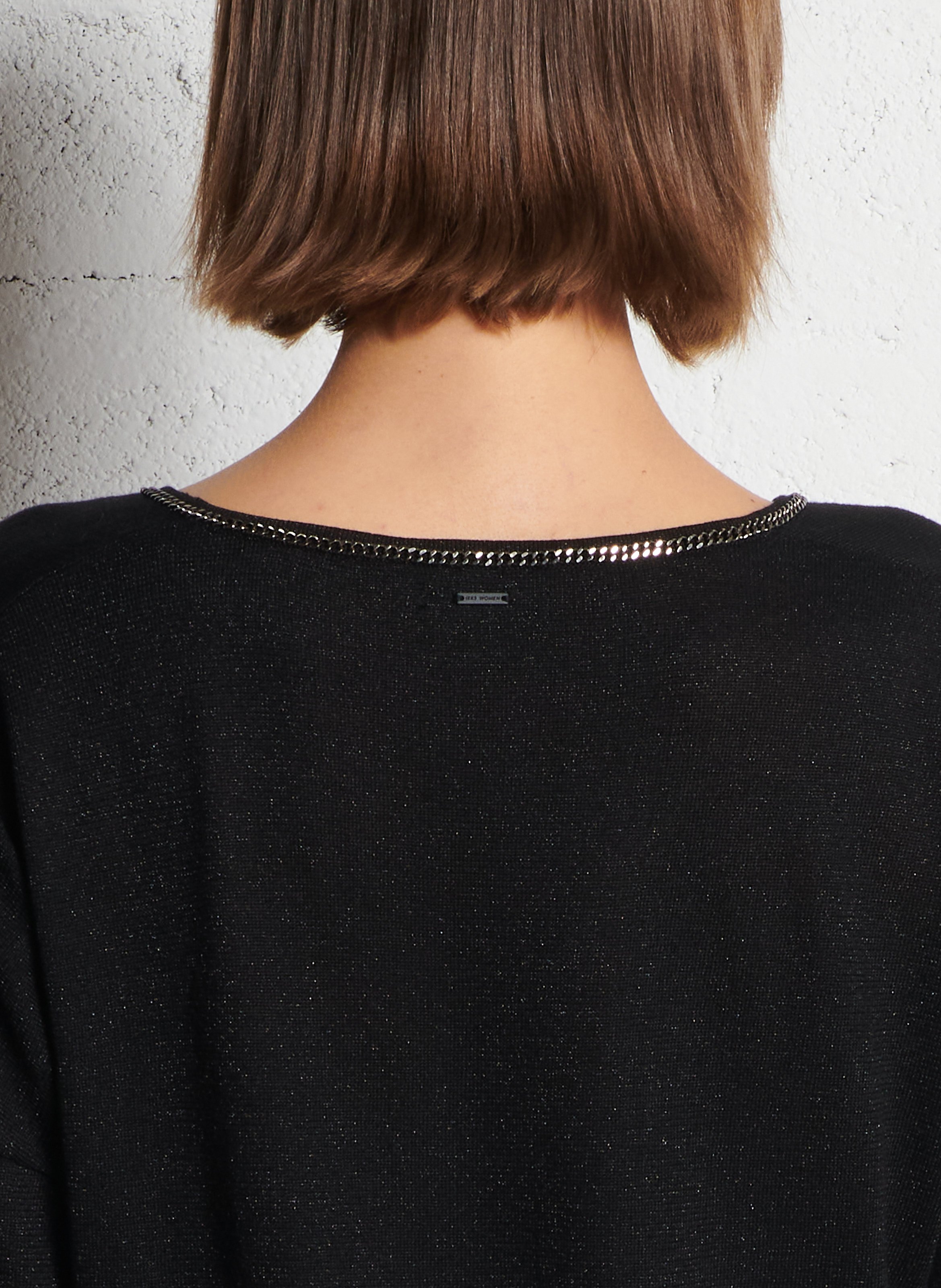 Pull col V  IKKS Noir