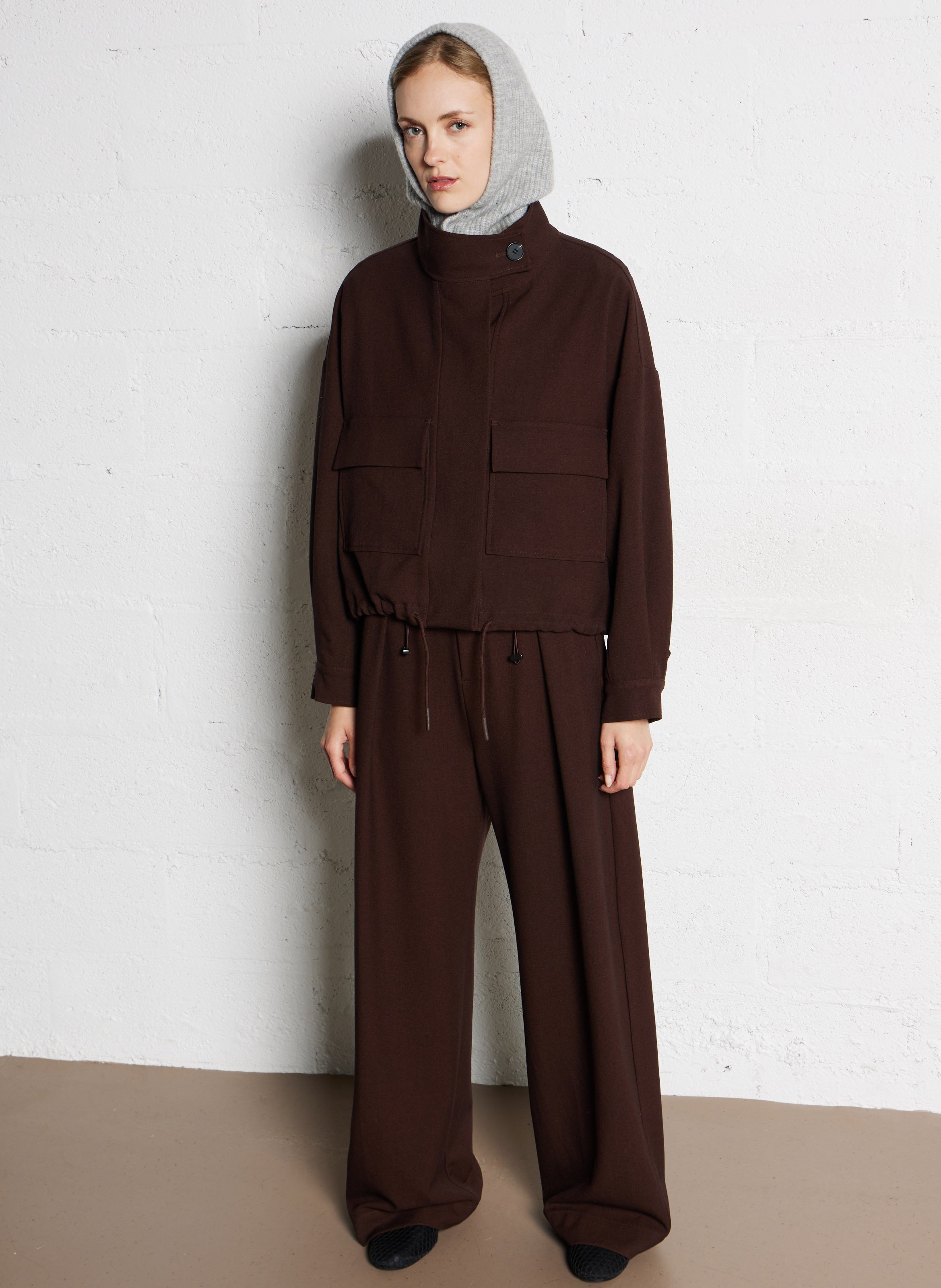 Azawood high-waisted wide-leg trousers Brown