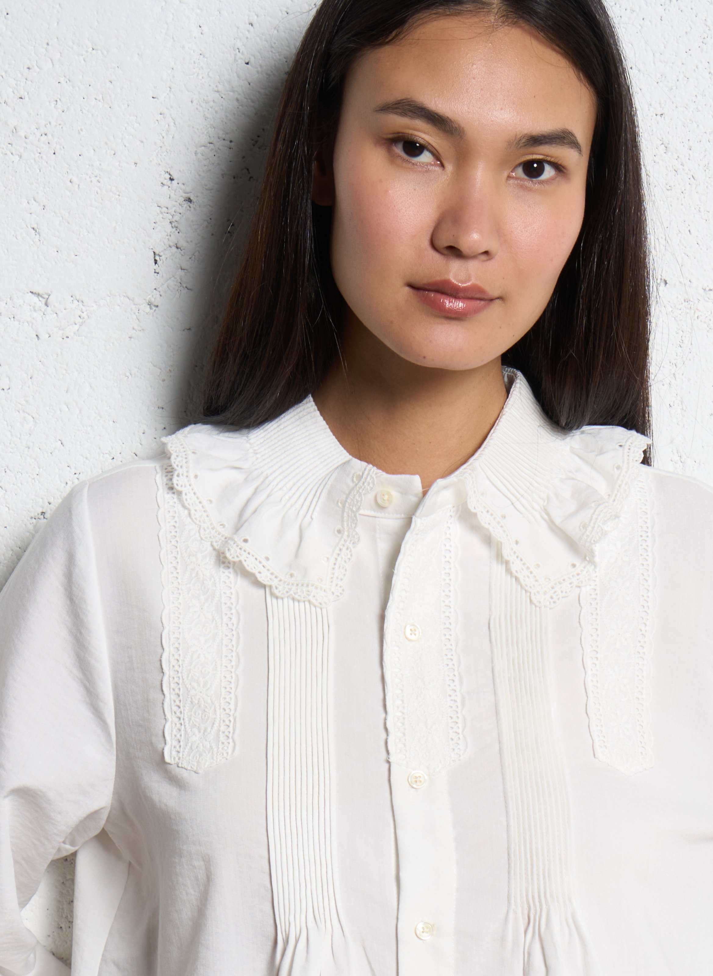 Chemise oversize brodée JC SOPHIE Blanc