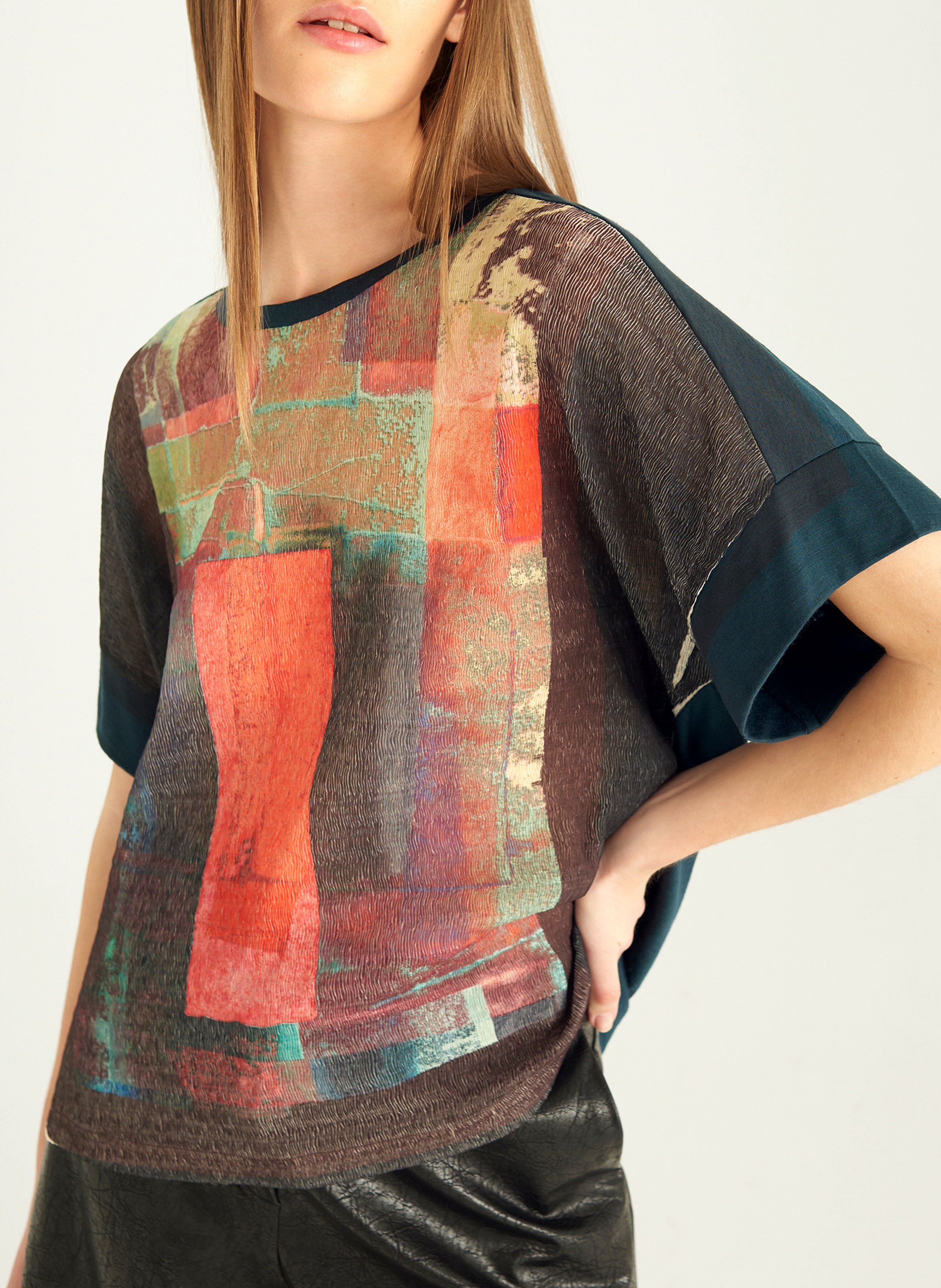 Tee-shirt col rond en laine COTELAC Vert