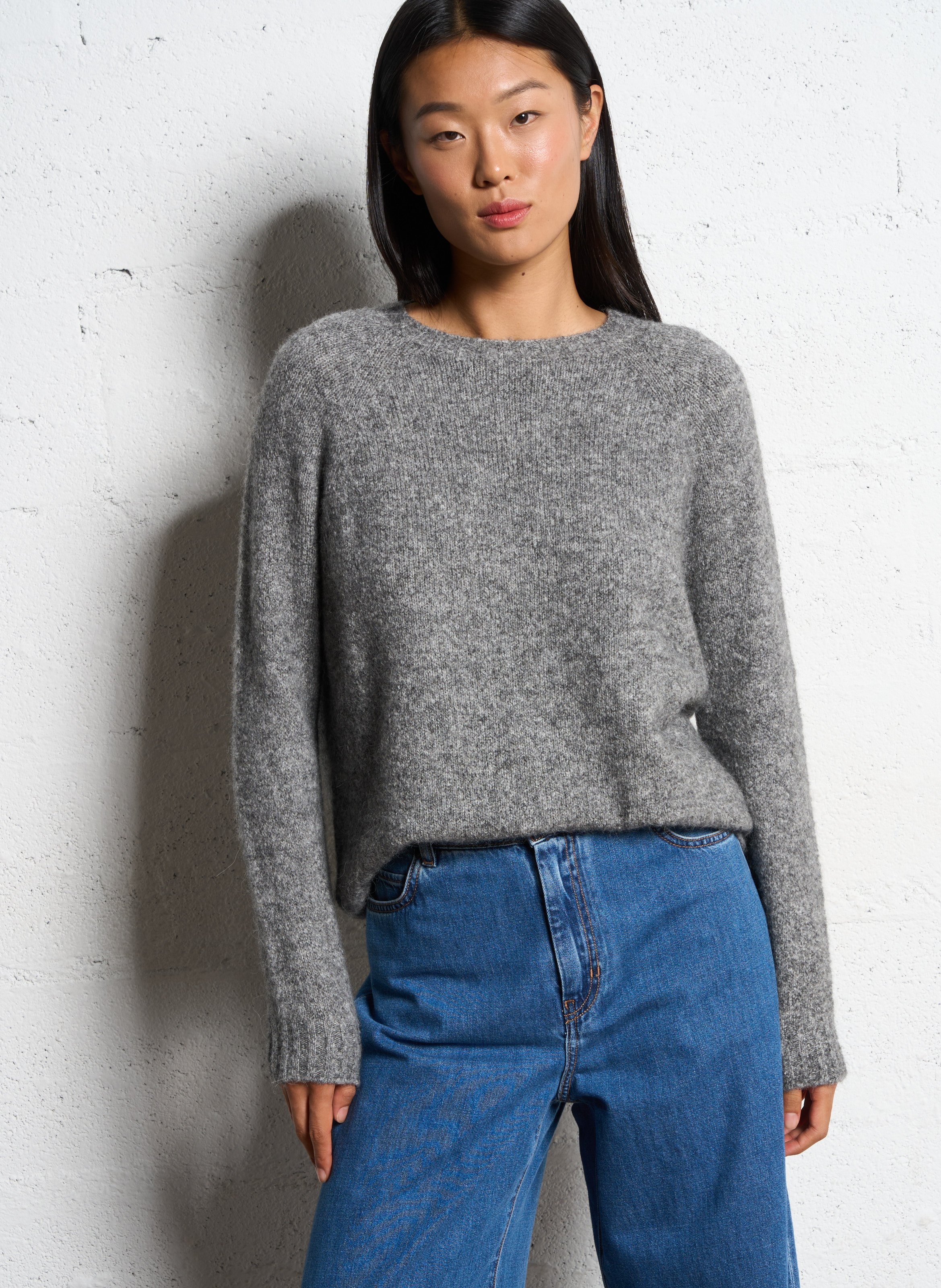 Gerade geschnittener Strickpullover MAX MARA WEEK END Silber
