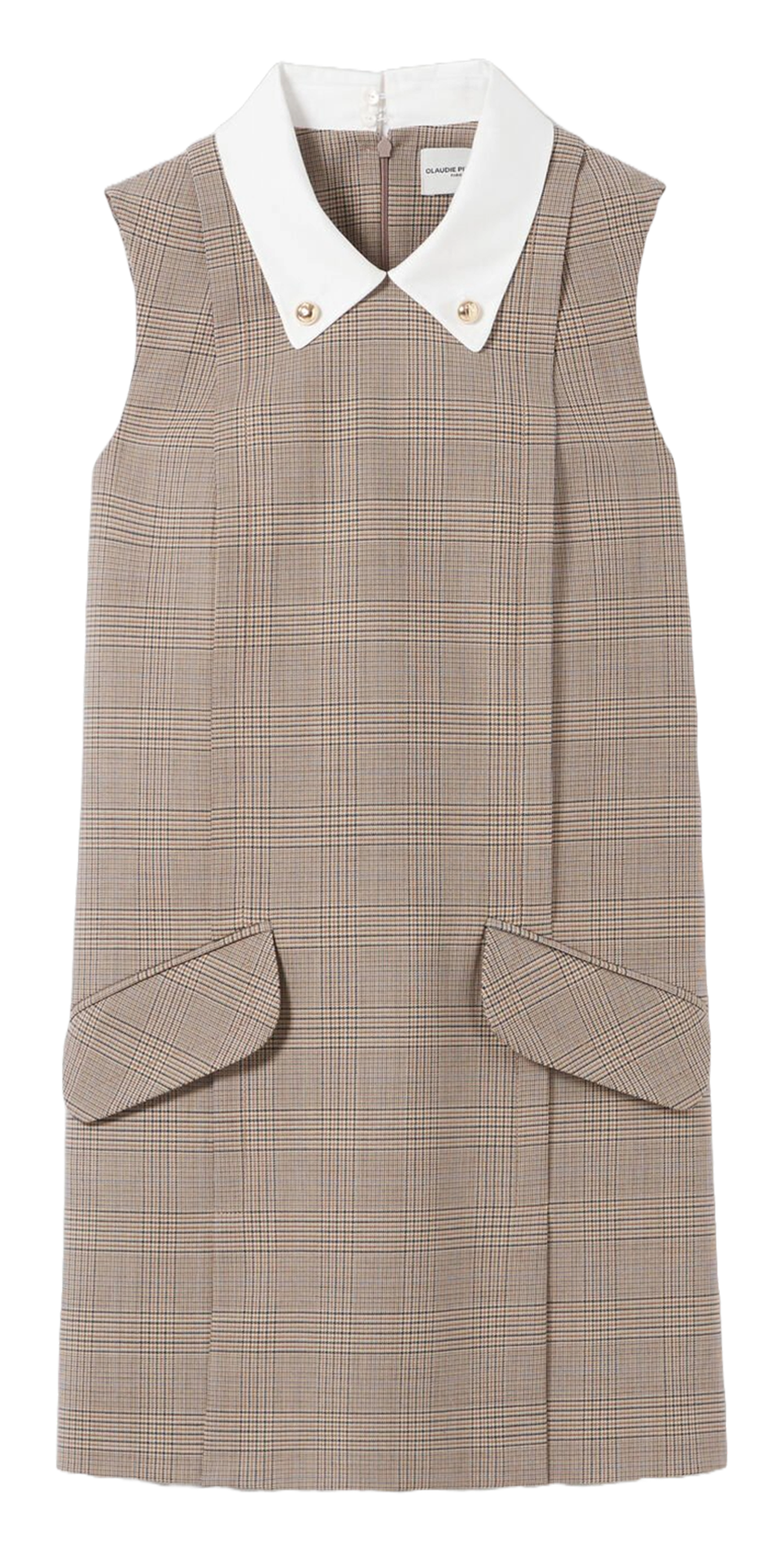 Robe coourte col contrasté en laine mélangée CLAUDIE PIERLOT Multicolore