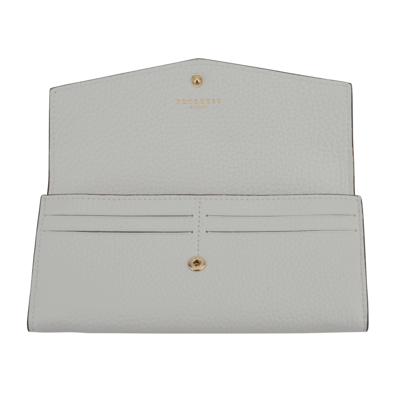 Leather coin purse POURCHET White