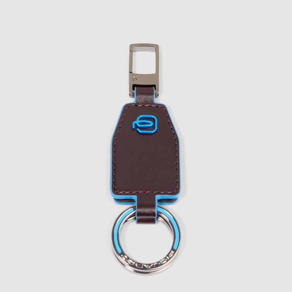 Divisible leather keychain with carabiner PIQUADRO Brown
