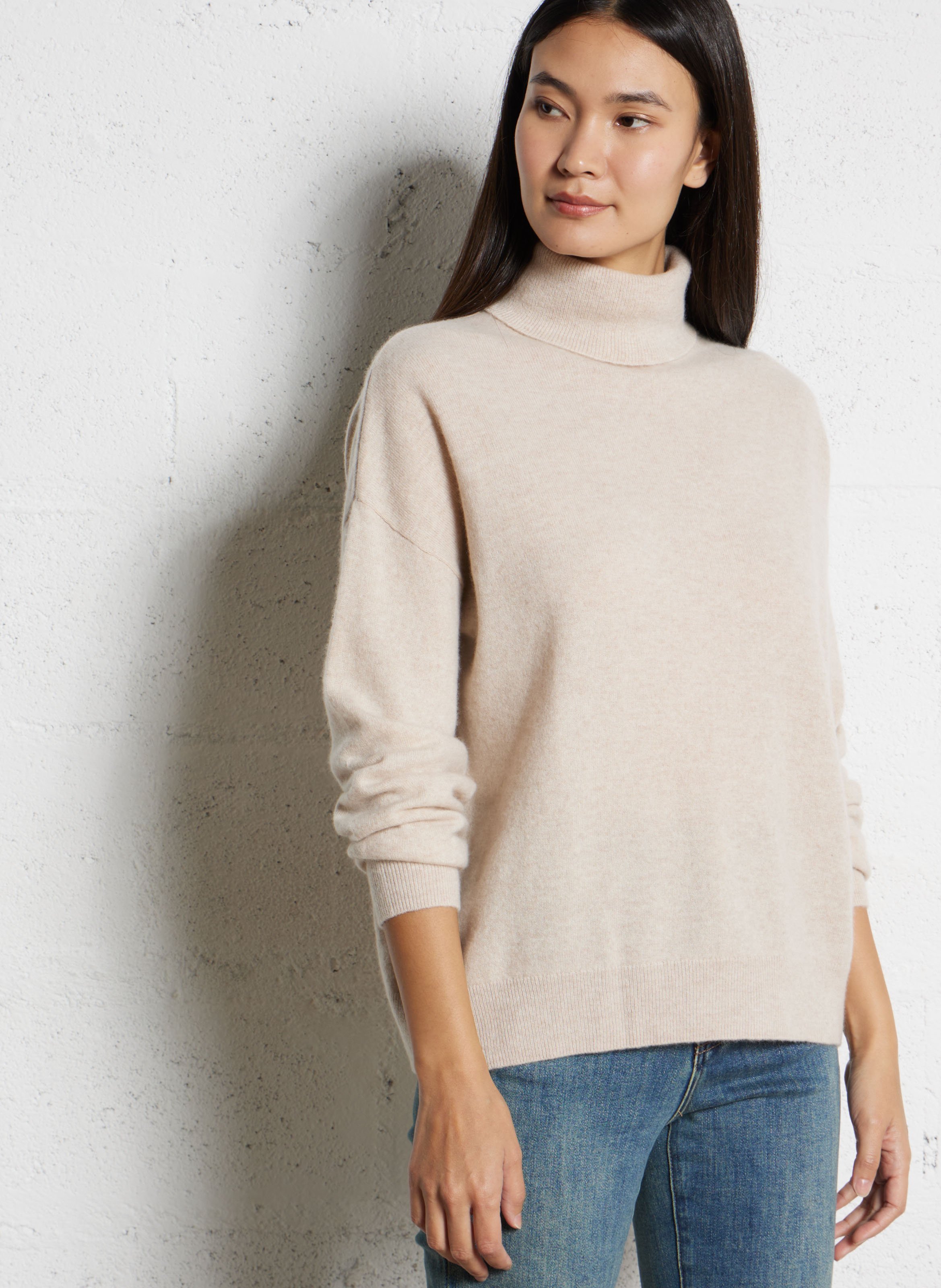 Pull oversize col roulé en cachemire SUD EXPRESS