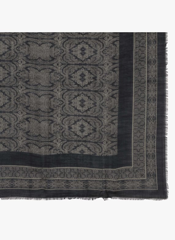 Bedruckter foulard aus wolle Noir Maison 123 Damen Place des