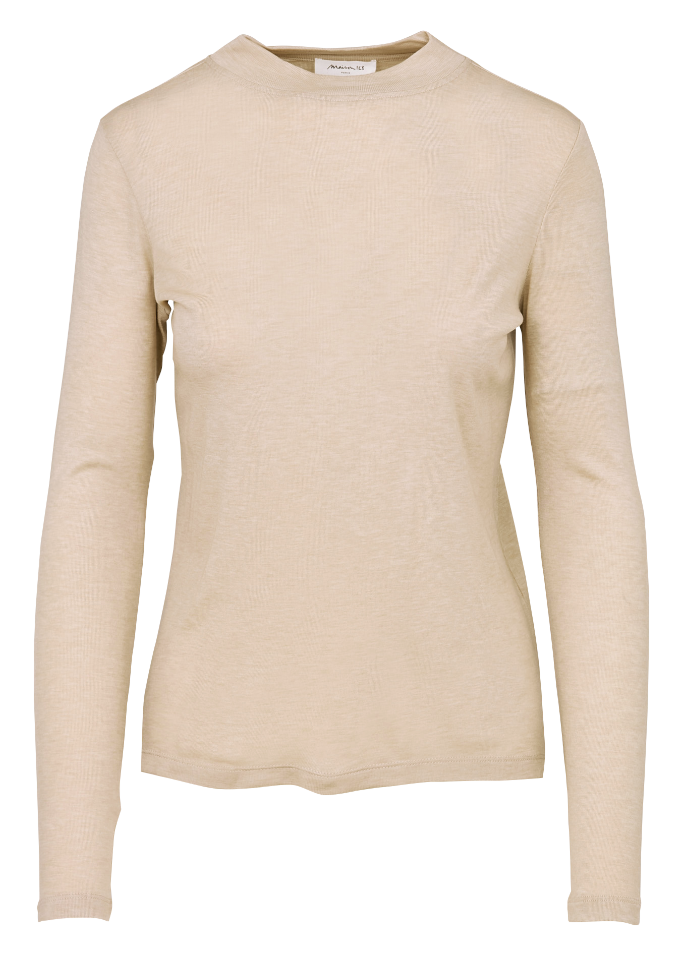 Flowy long-sleeve high-neck t-shirt MAISON 123 White