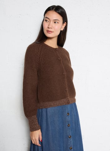 Le cardigan rayures verticales touche de laine Le cardigan rayures verticales touche de laine