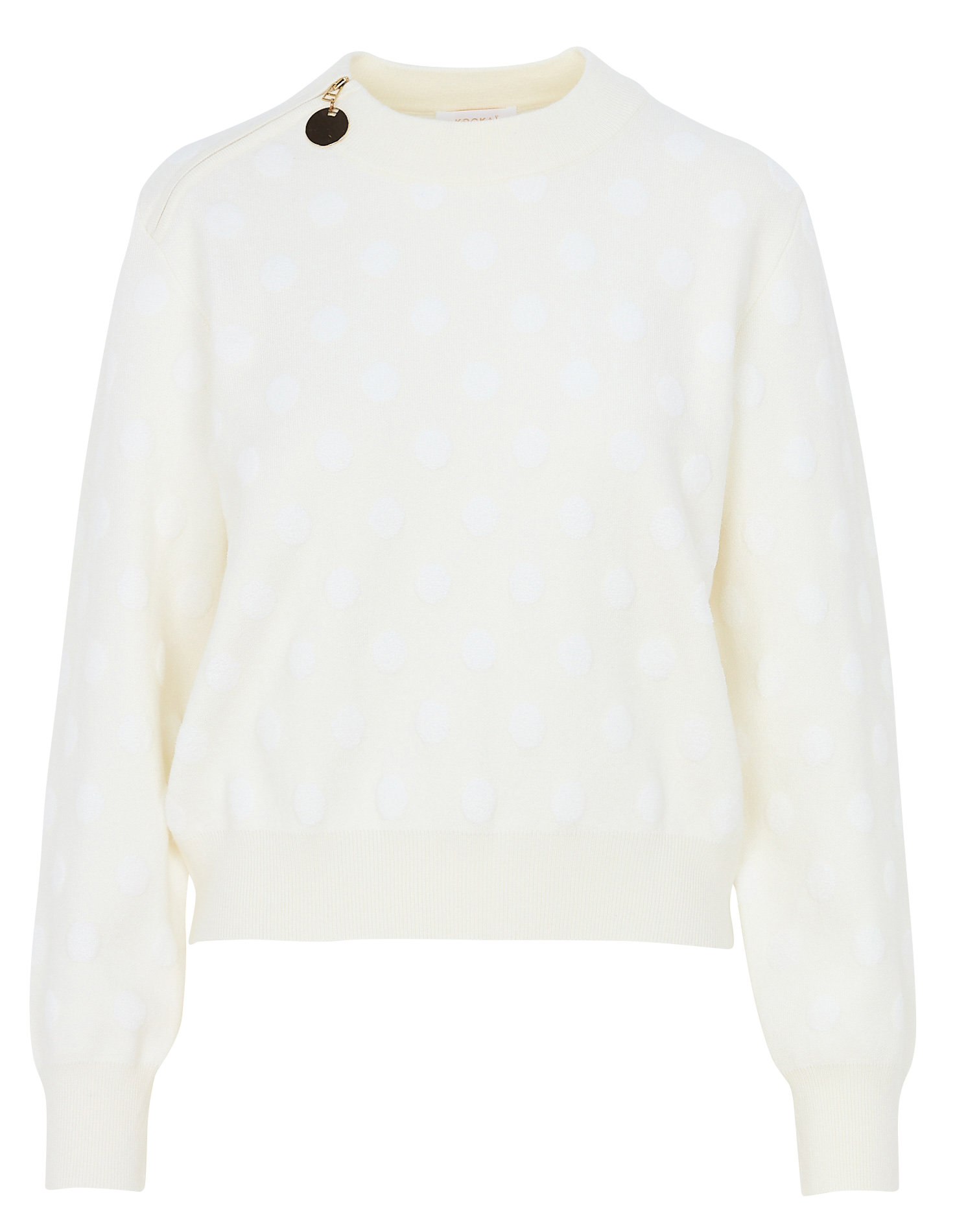 Pull oversize col rond  KOOKAI Blanc