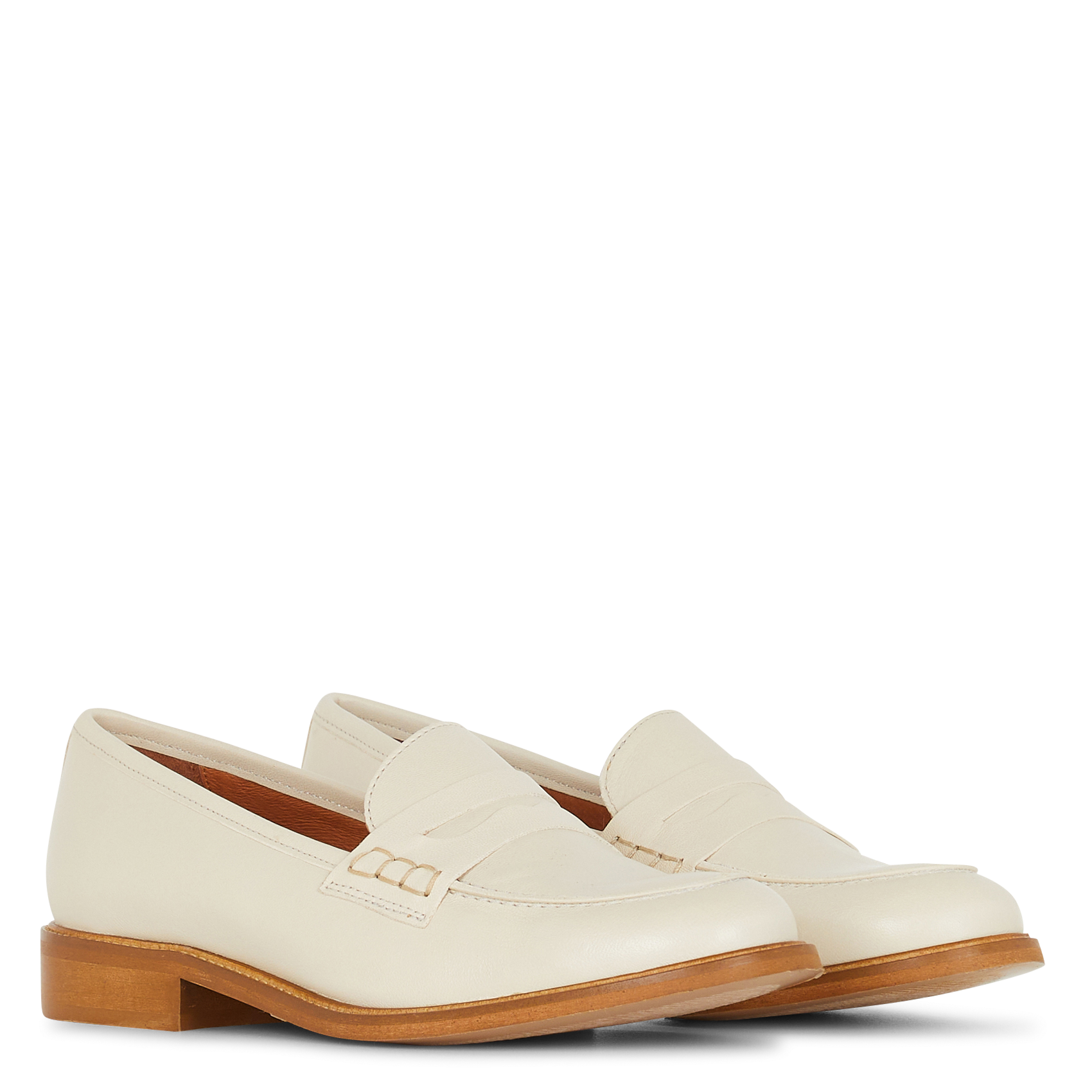 Einfarbige Ledermokassins MELLOW YELLOW Beige