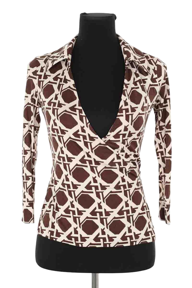 Wrap over top DIANE VON FURSTENBERG - Seconde Main Brown