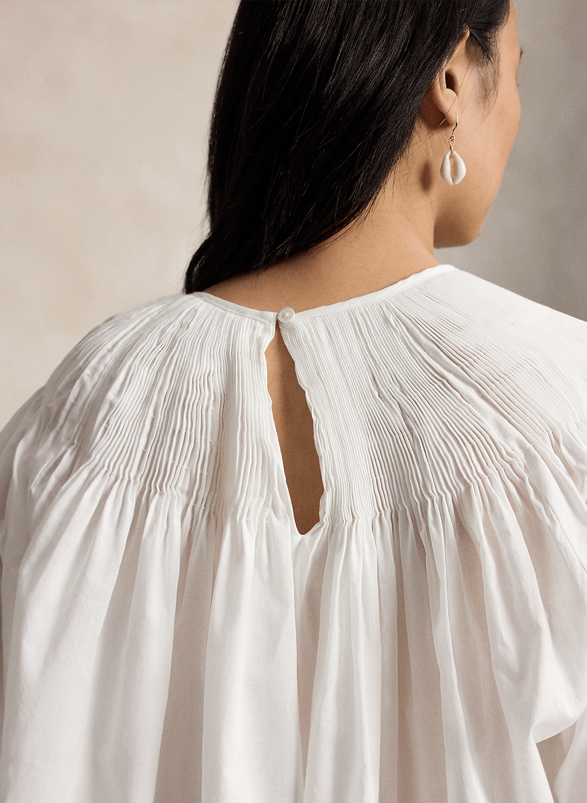 Blouse oversize col rond en coton POLO RALPH LAUREN Blanco