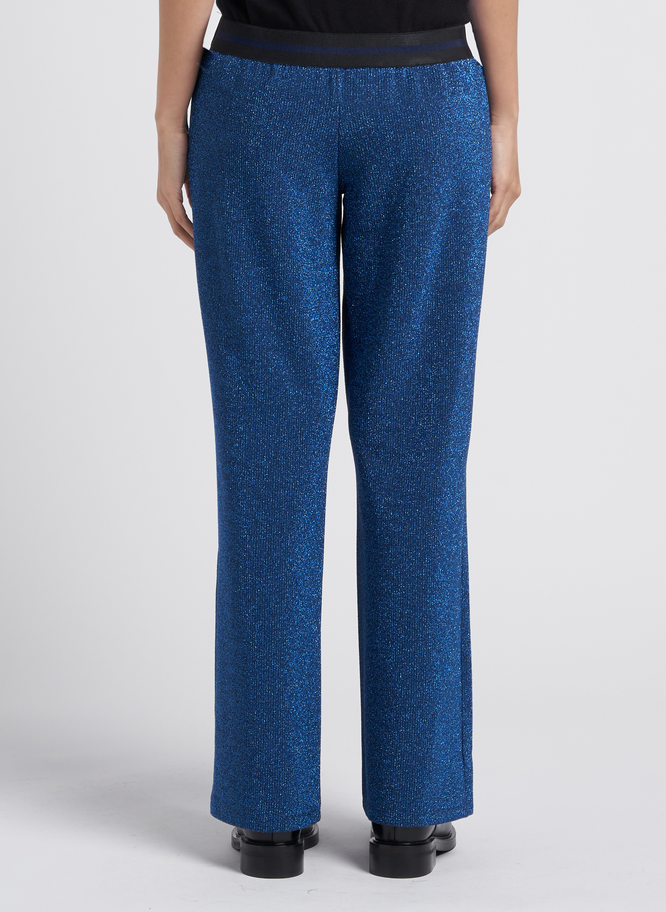 Glittery wide-leg ribbed pants INDEE Blue
