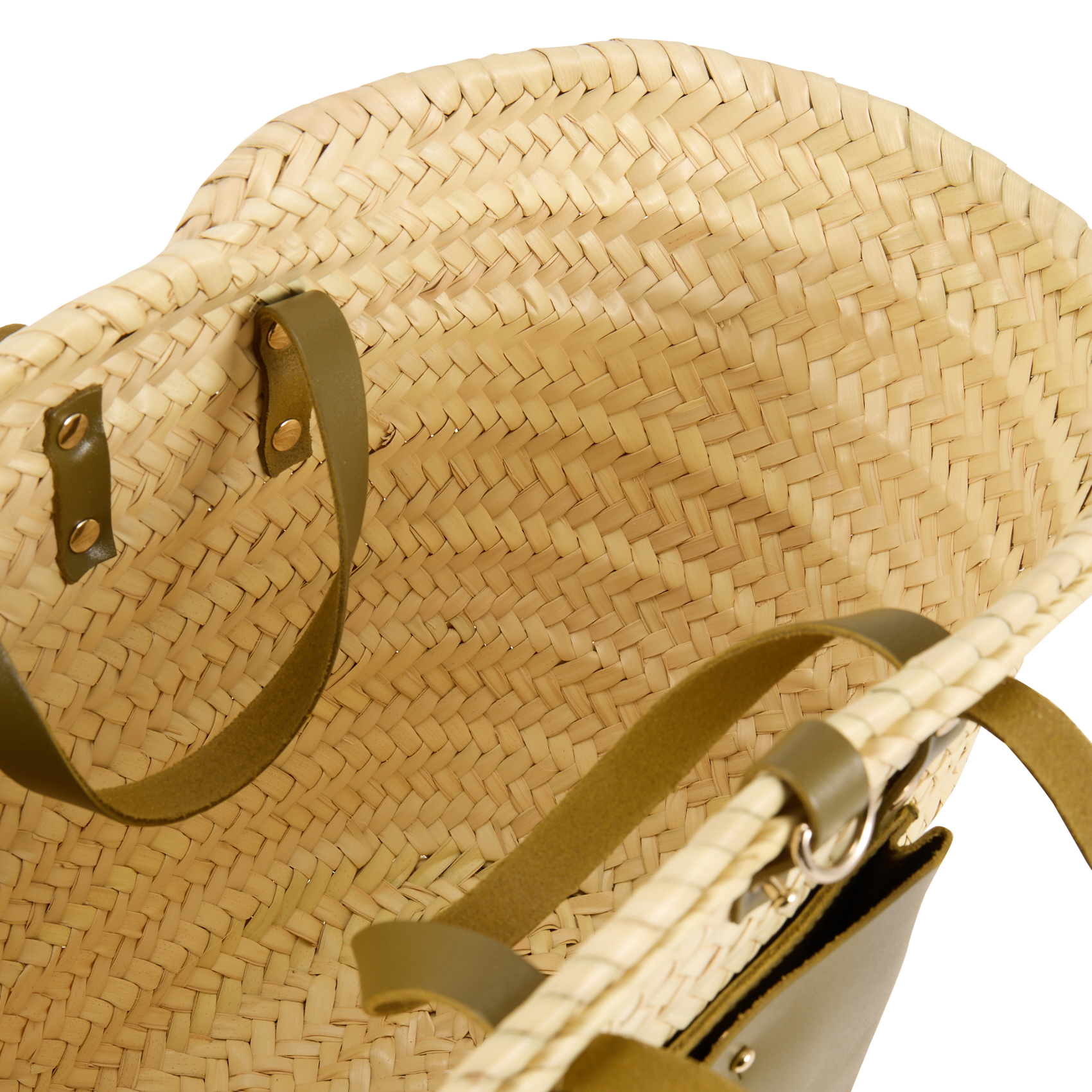 Gevlochten mand van doum CRAIE STUDIO Groen