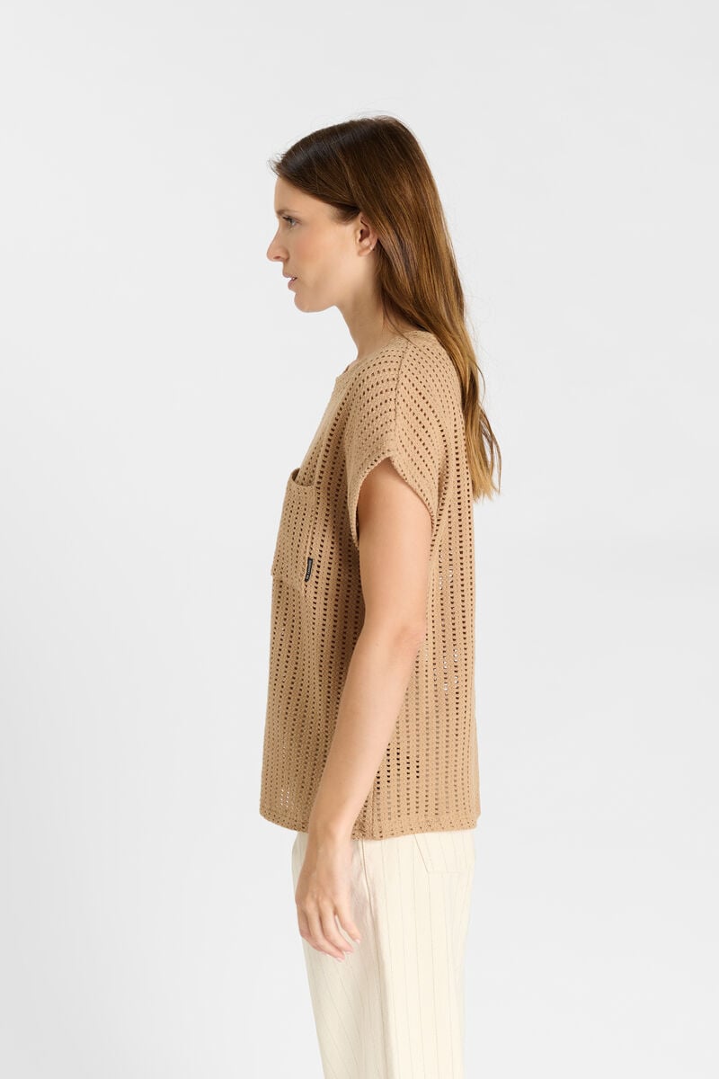 Tommy Badge T-shirt LE TEMPS DES CERISES Brown