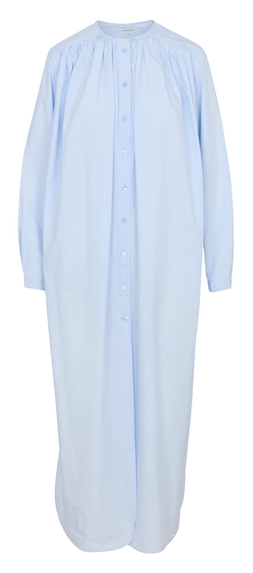 Lange rechte jurk met knoopsluiting in effen kleur LAURENCE BRAS Blauw