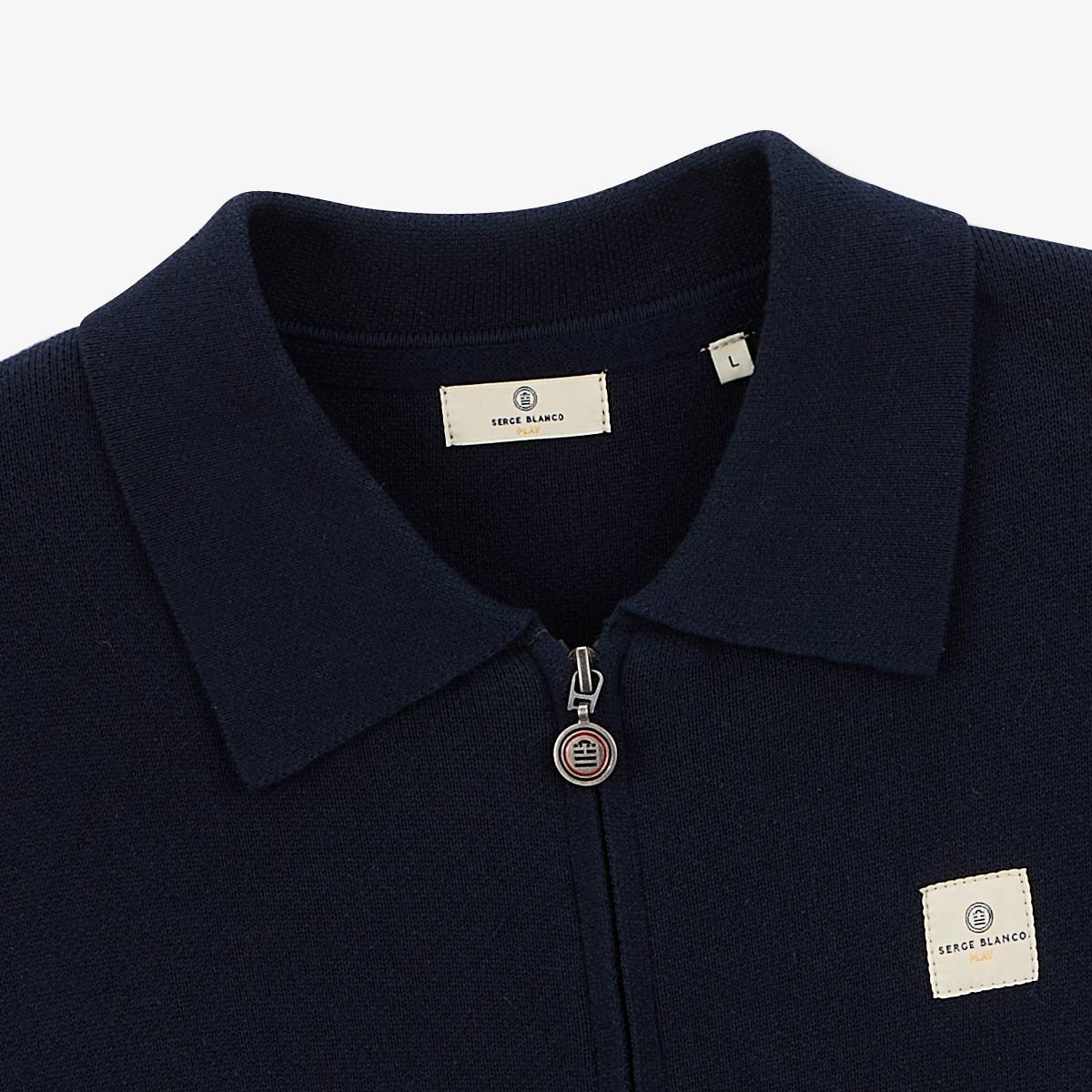 Zip-up long-sleeve cotton cardigan SERGE BLANCO Blue