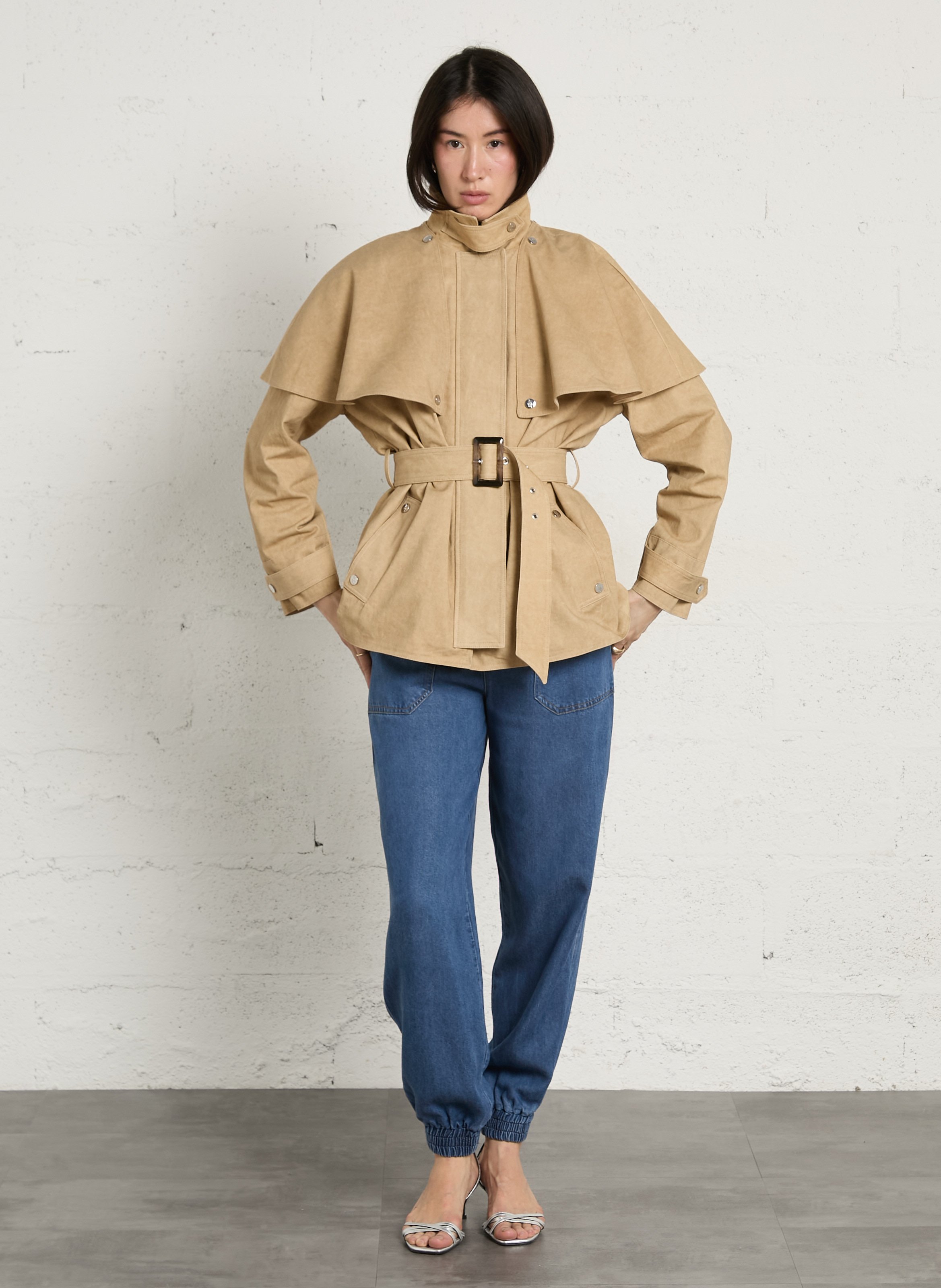 Trenchcoat met klassieke kraag BERENICE Beige