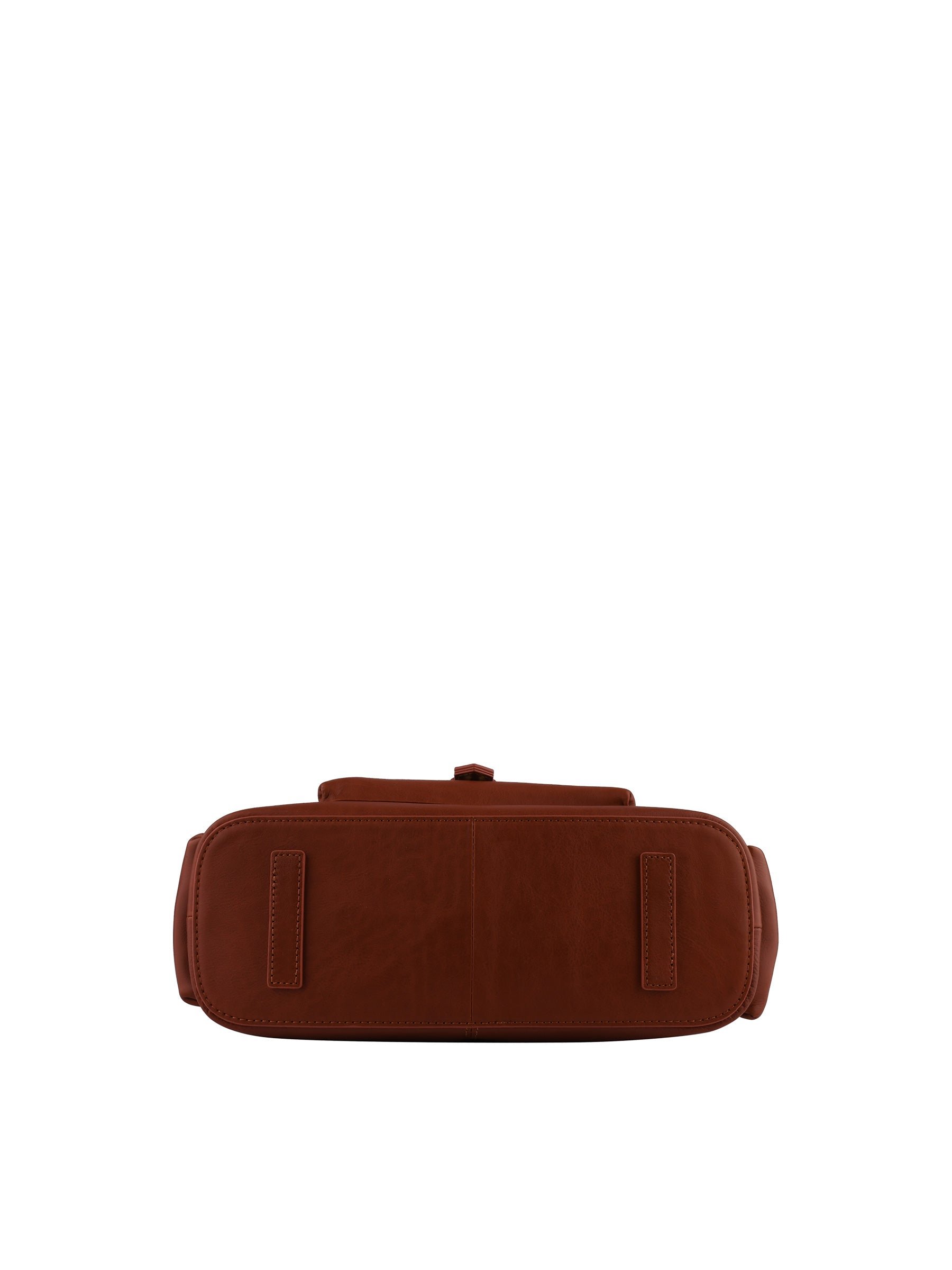 Calfskin leather shoulder bag POURCHET Brown