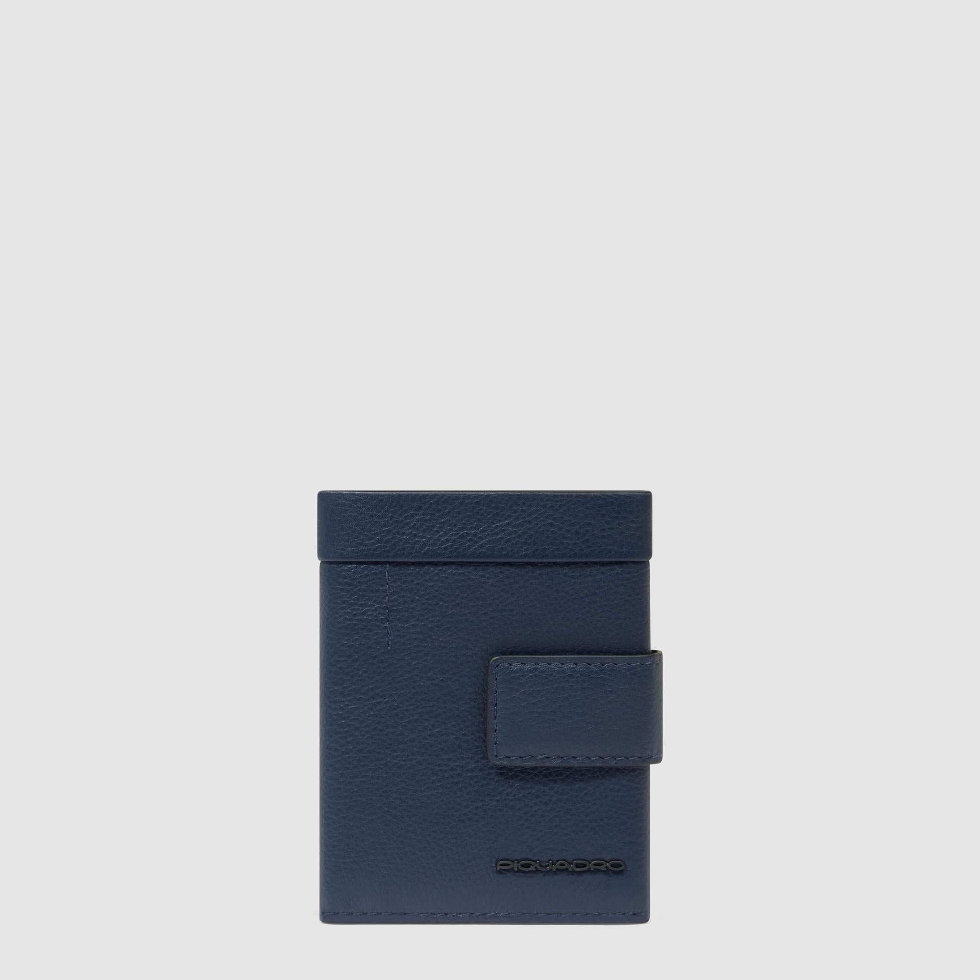 Men's pocket wallet with coin pocket PIQUADRO Blue