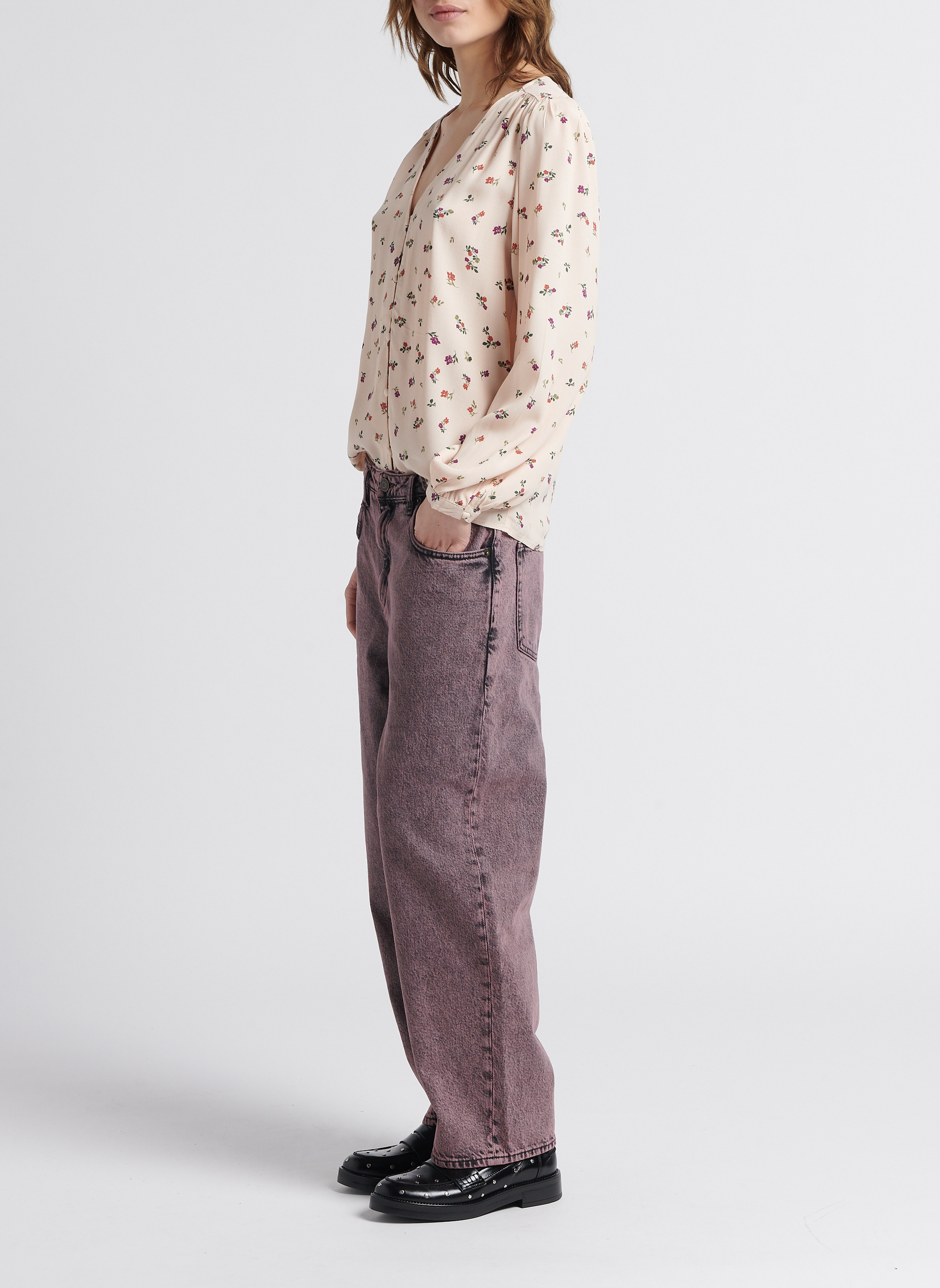 Leder-Mokassins mit Nieten JONAK Schwarz