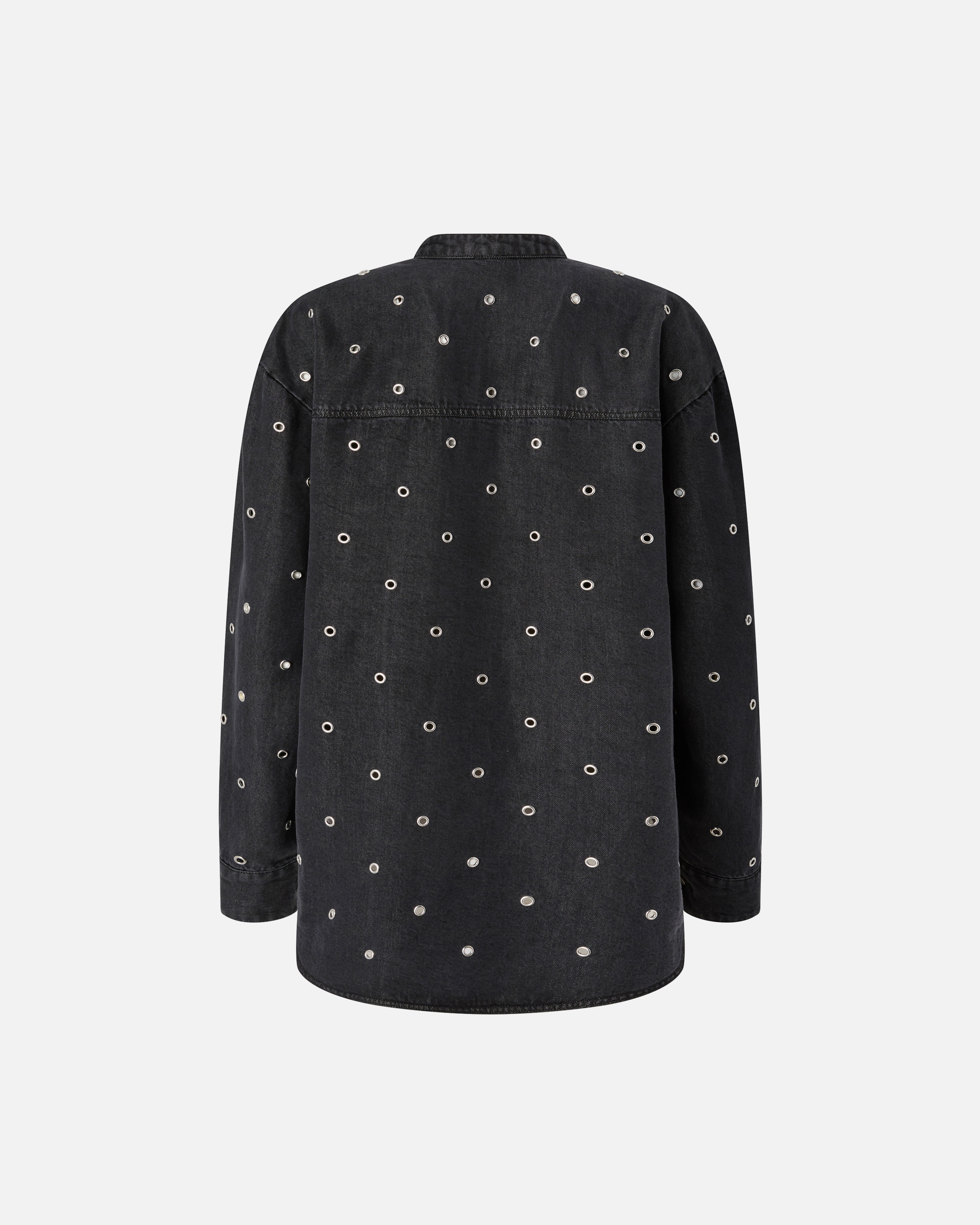 Blouse en denim foncé à œillets PINKO Noir