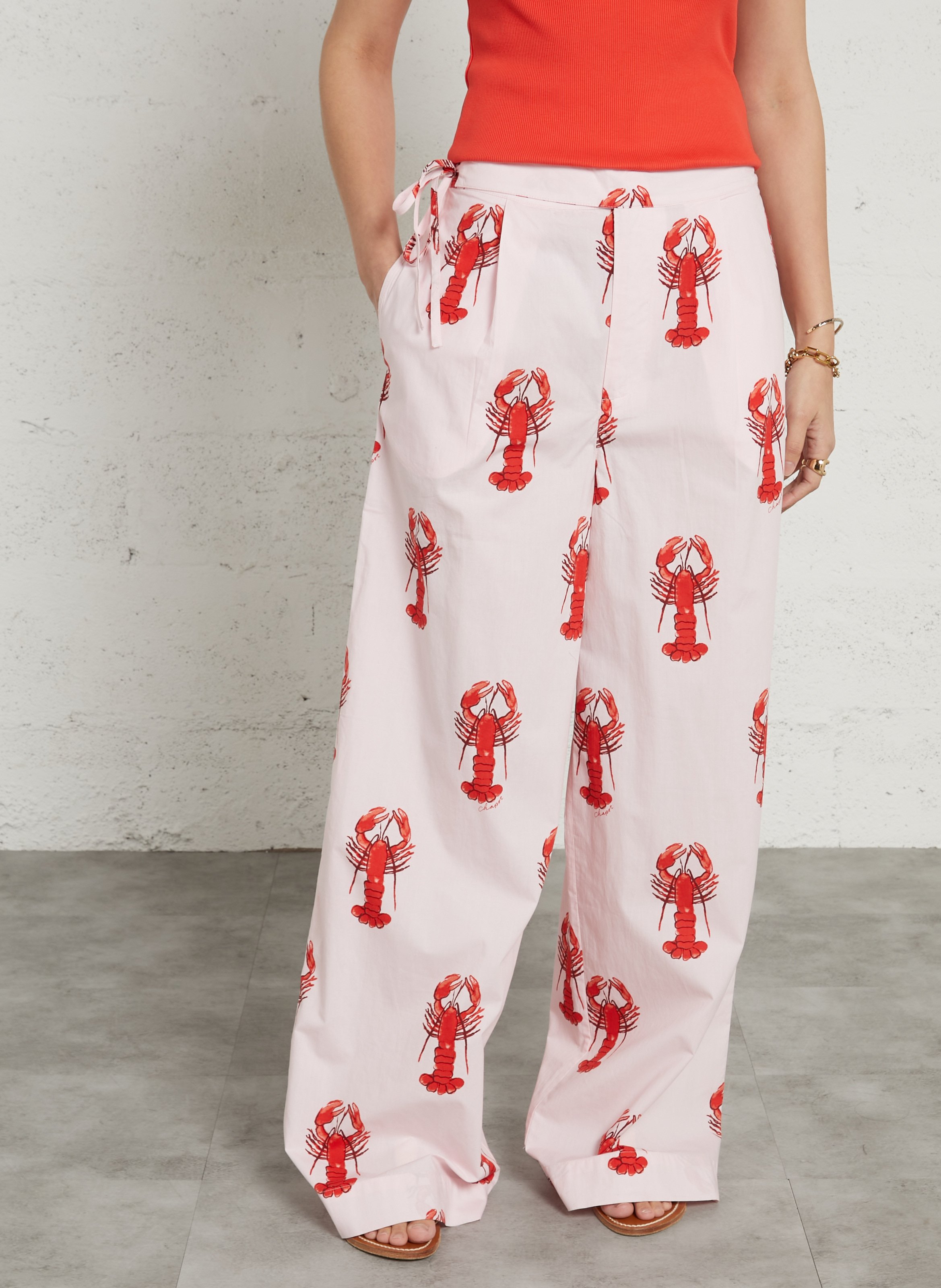 Wide cotton trousers  FABIENNE CHAPOT Pink