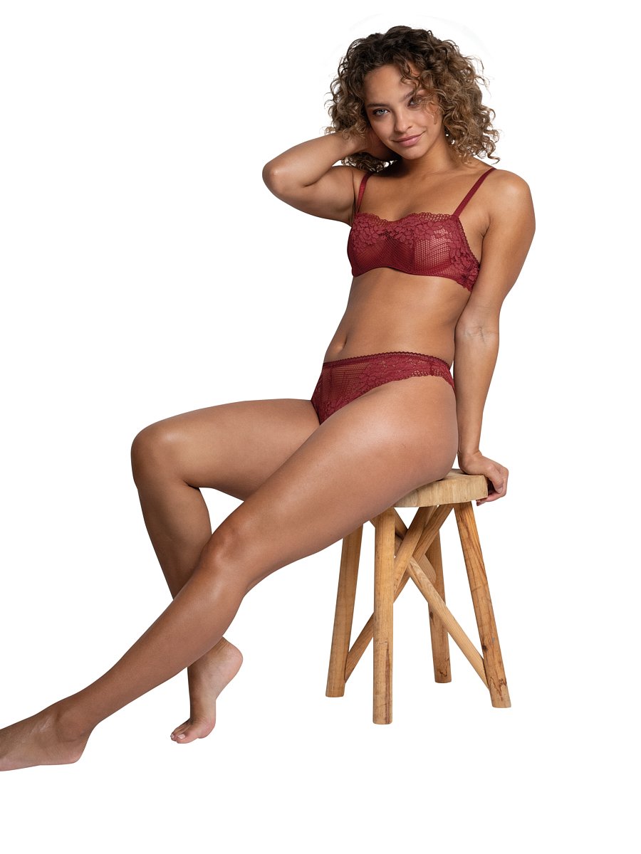 Soutien-gorge bandeau avec armatures Rouge
