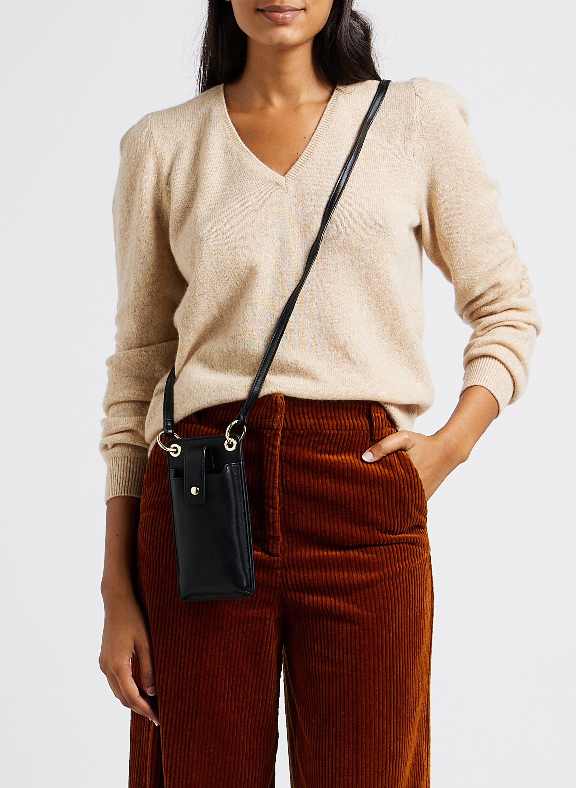 Handytasche aus Glattleder SAISON 1865 Schwarz