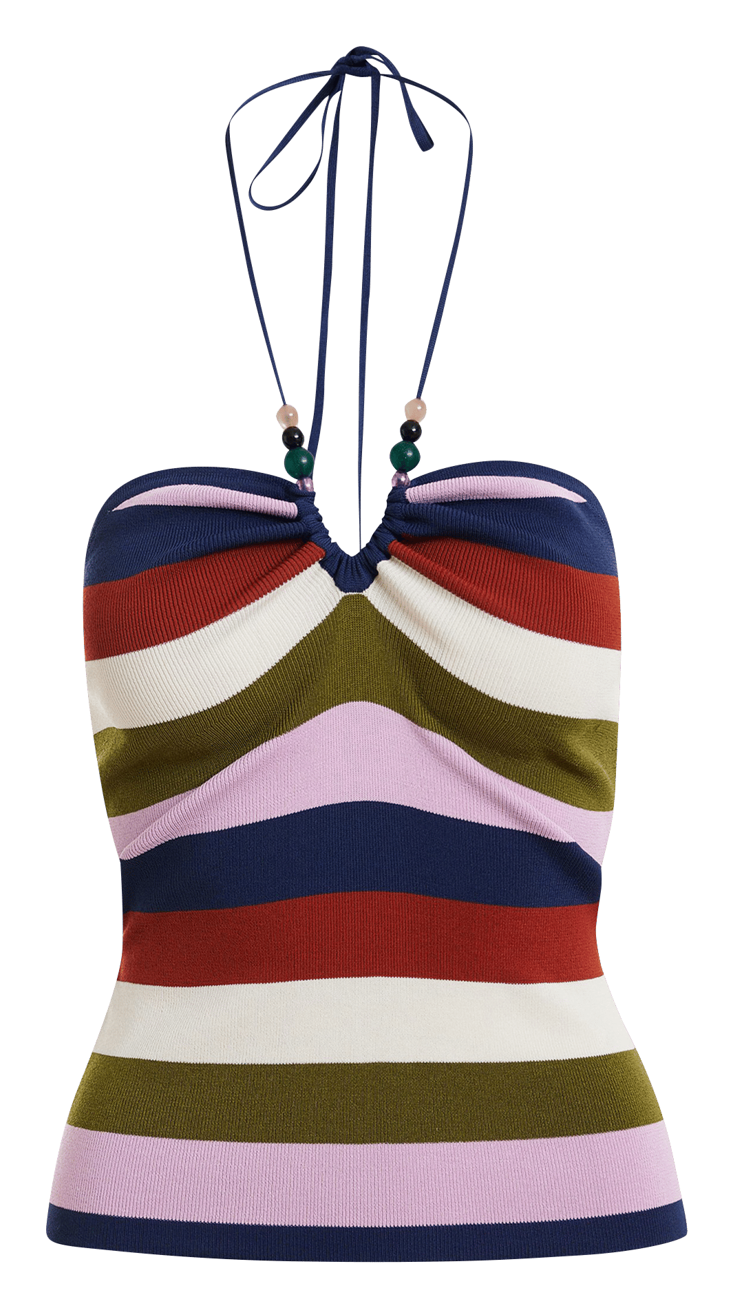 Ärmelloses gestreiftes Oberteil mit offenem Rücken ESSENTIEL ANTWERP Mehrfarbig