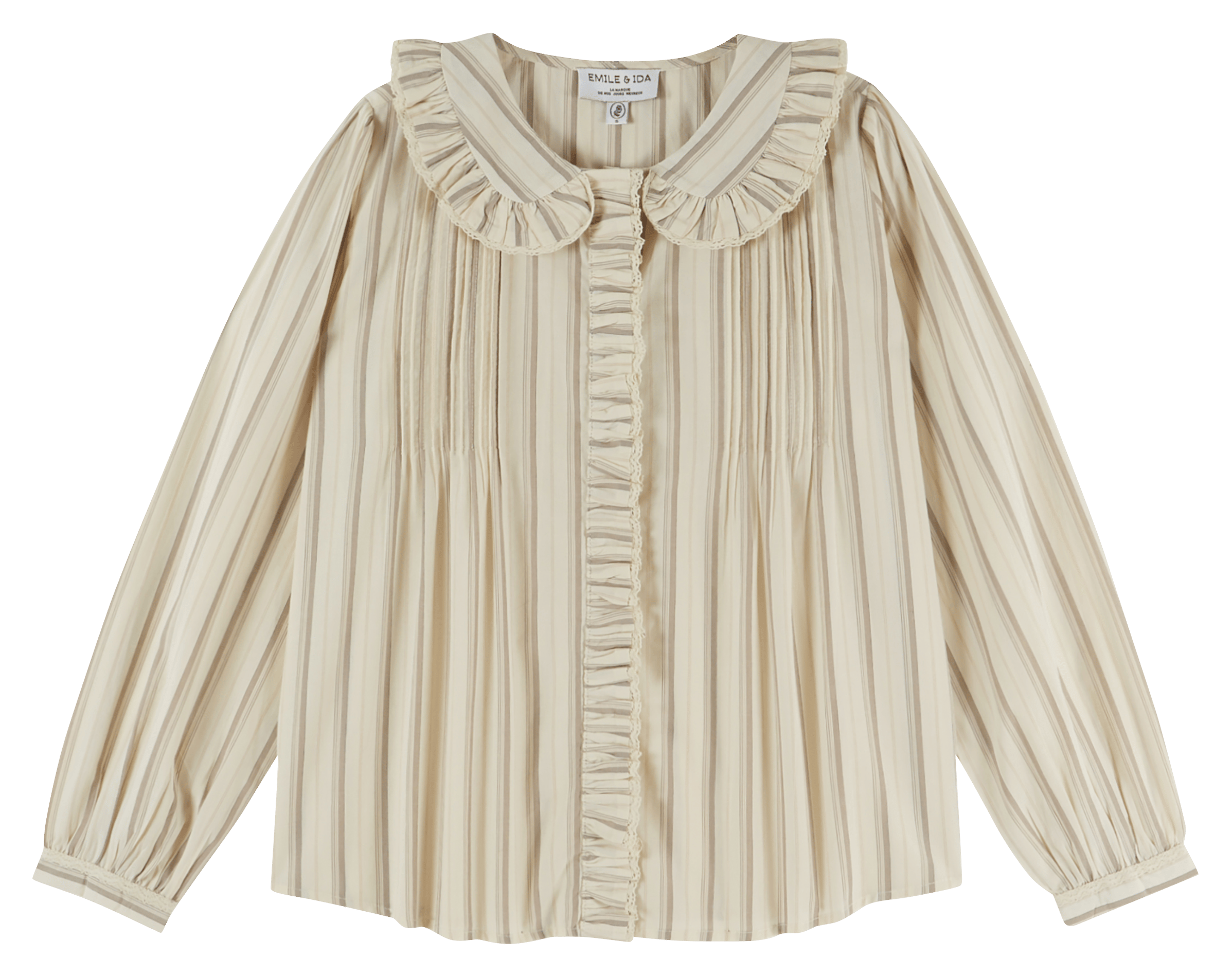 Blouse col rond en coton EMILE ET IDA Beige