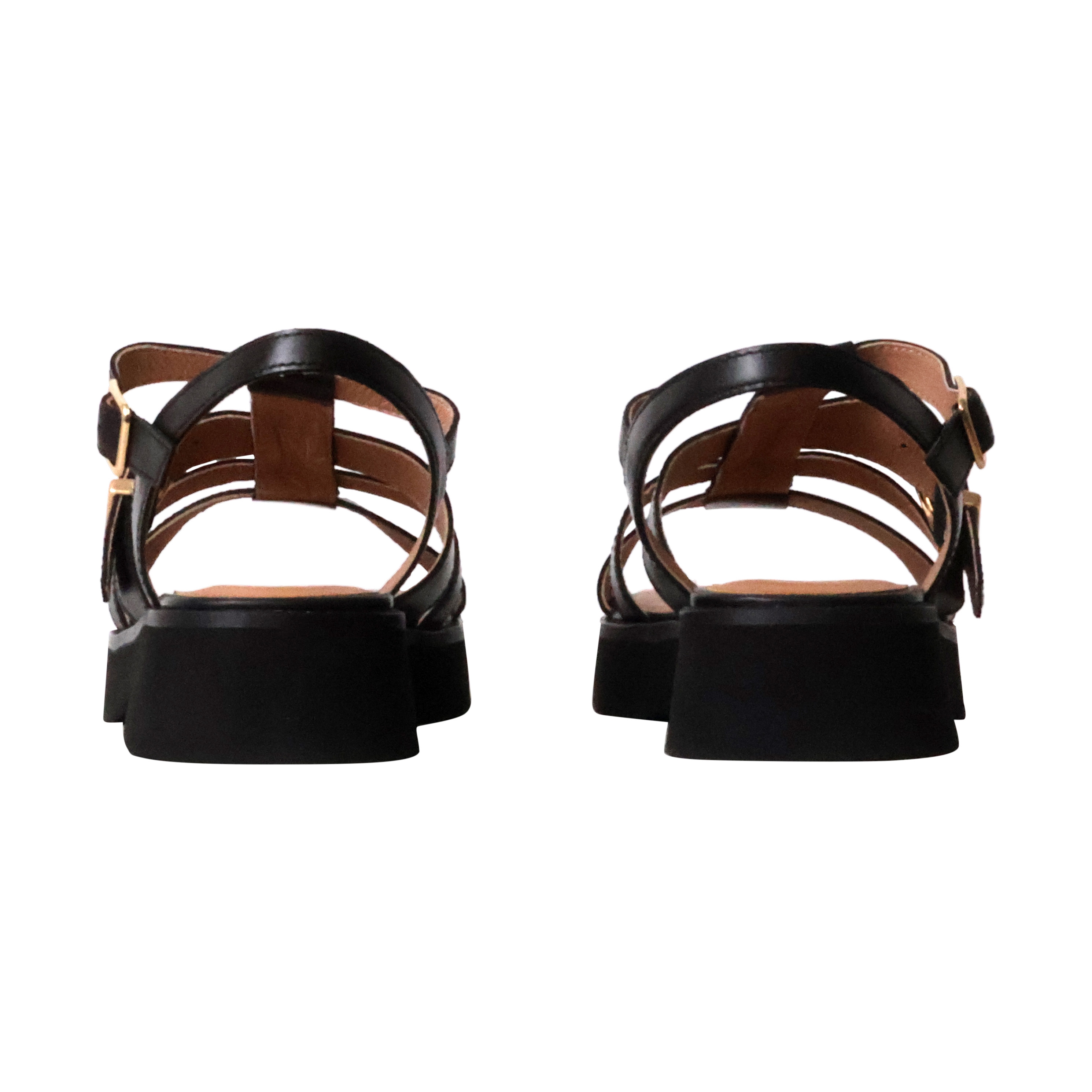 Claudia leather sandals EMILIE KARSTON Black