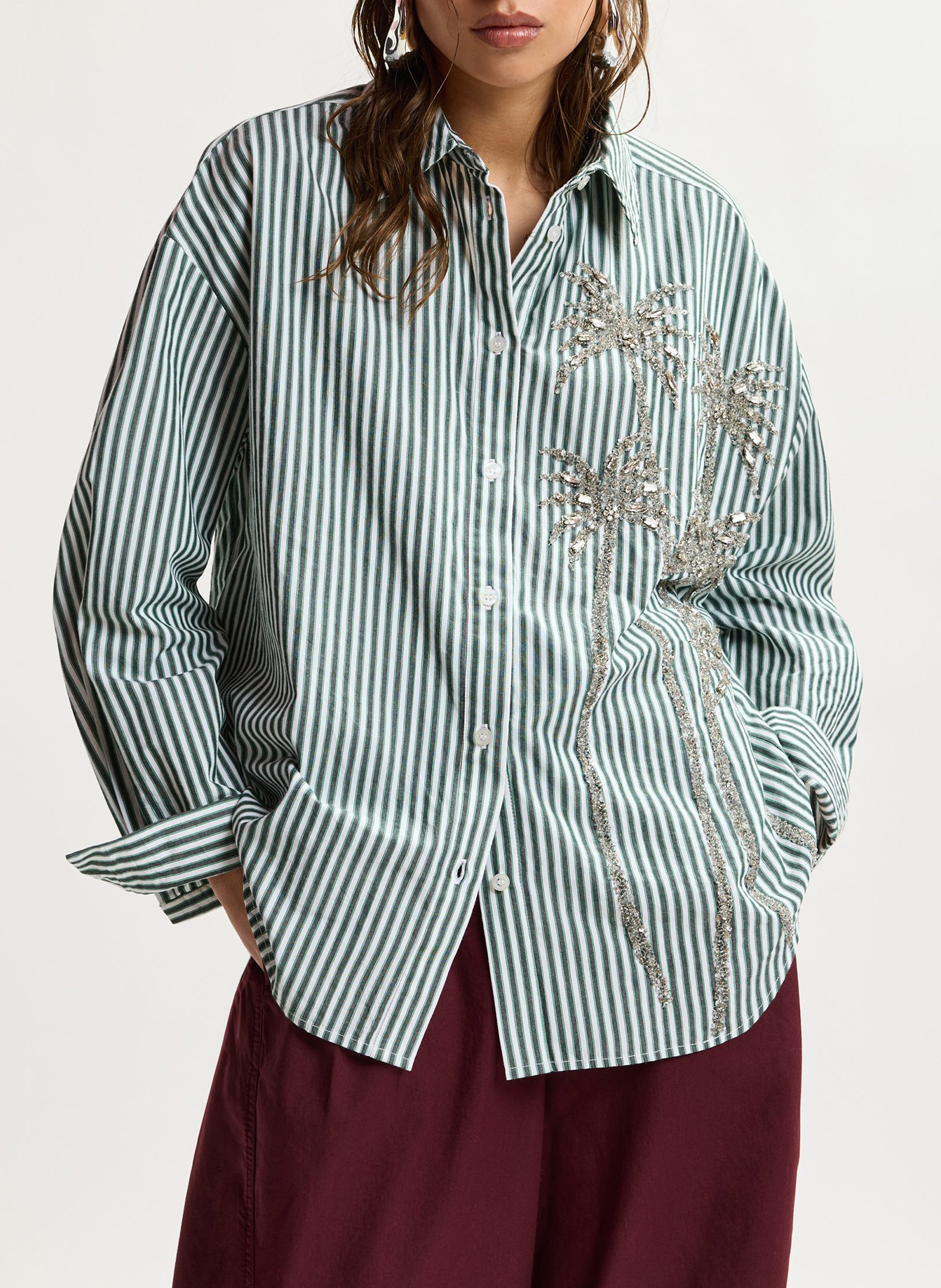 Oversized classic striped shirt ESSENTIEL ANTWERP White