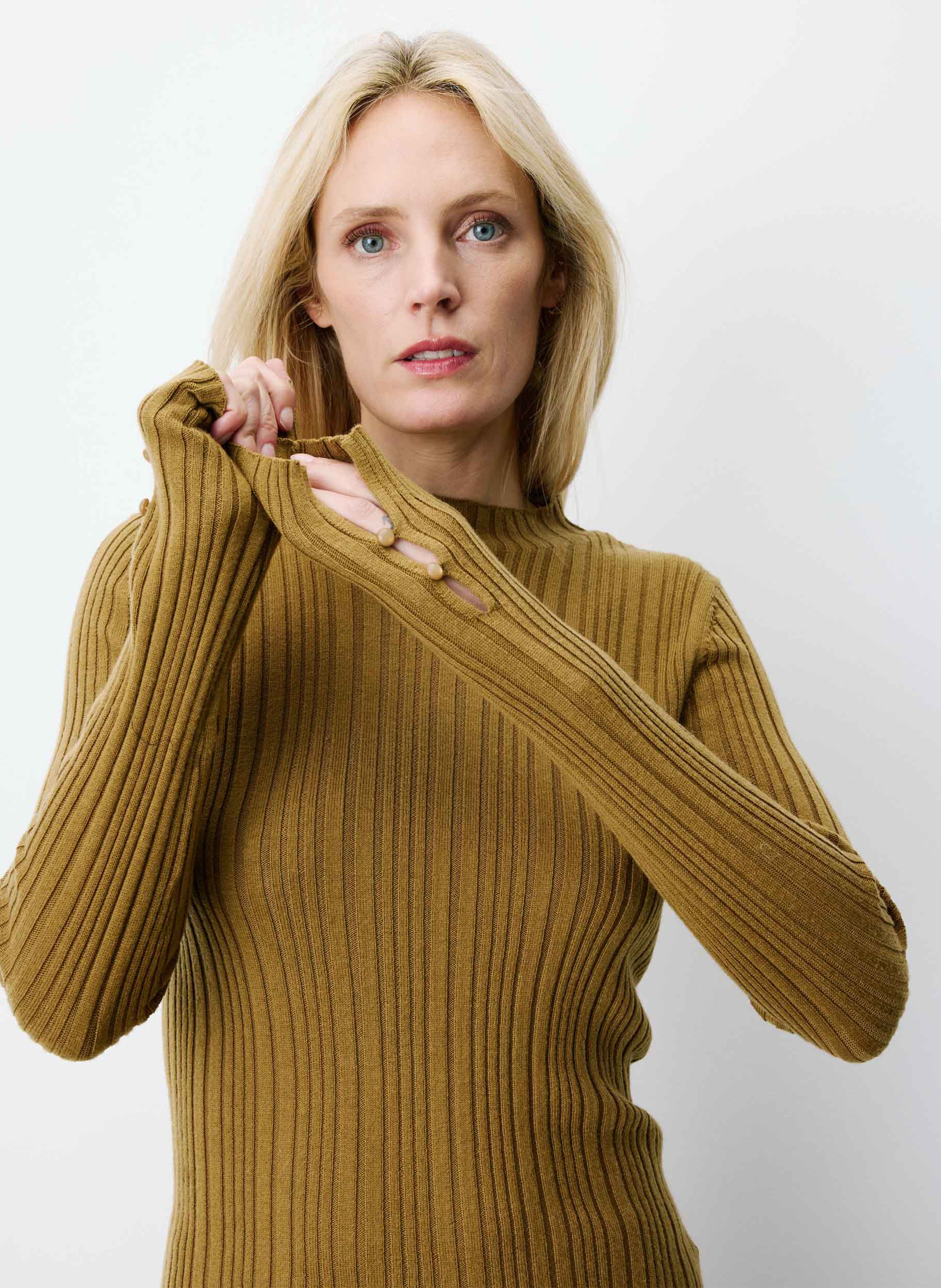 Ribbed fitted sweater GRACE ET MILA Green