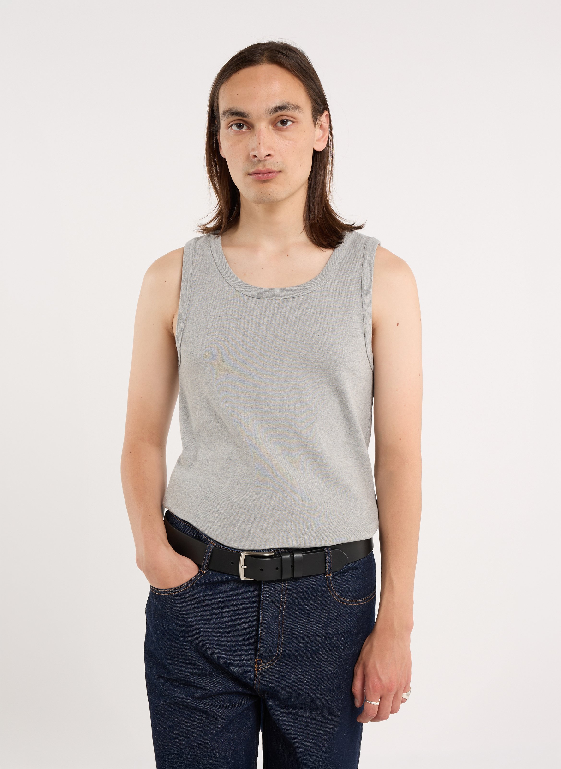 Gerade geschnittenes Tanktop mit Rundhalsausschnitt SAISON 1865 Grau