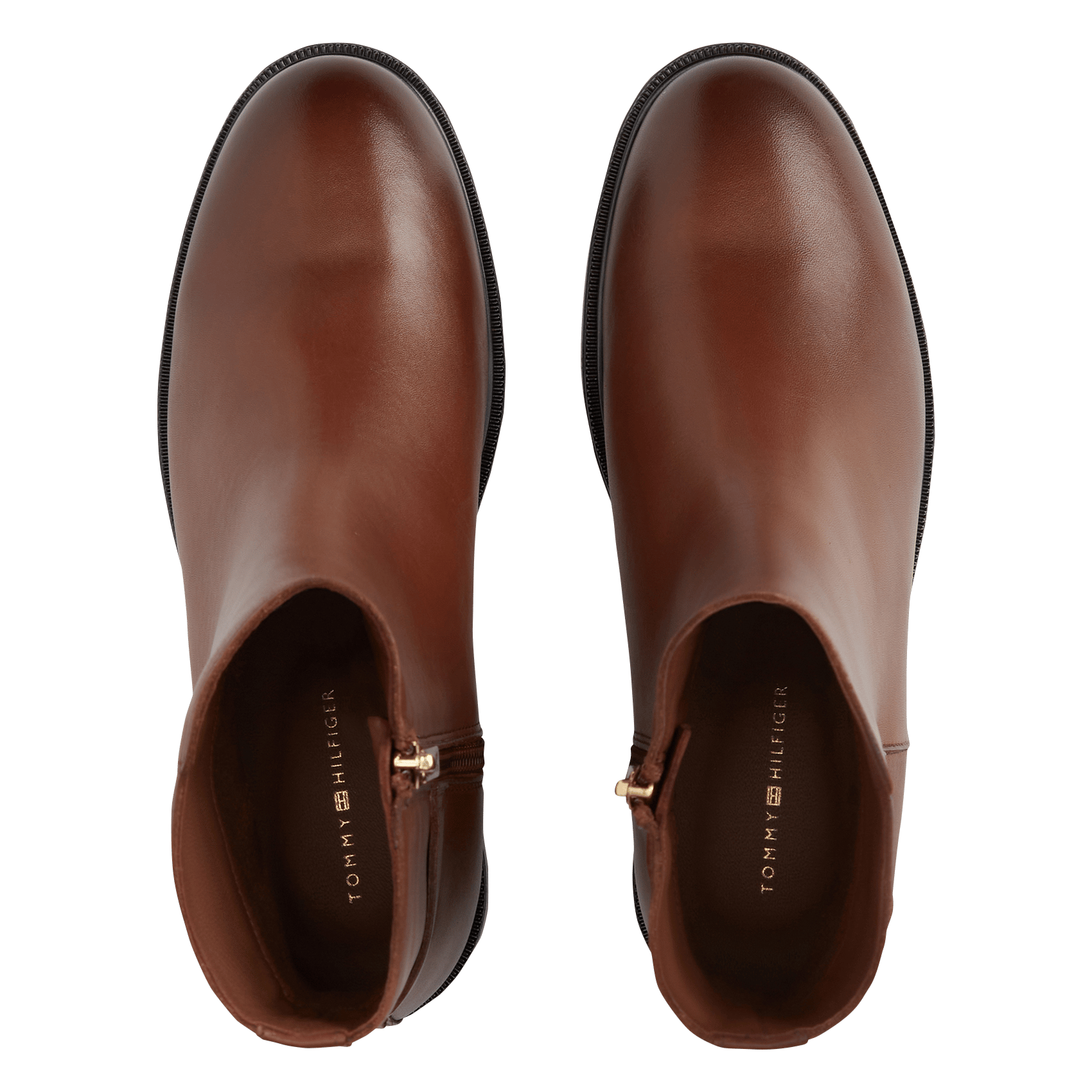 Leather mid-calf boots TOMMY HILFIGER Brown