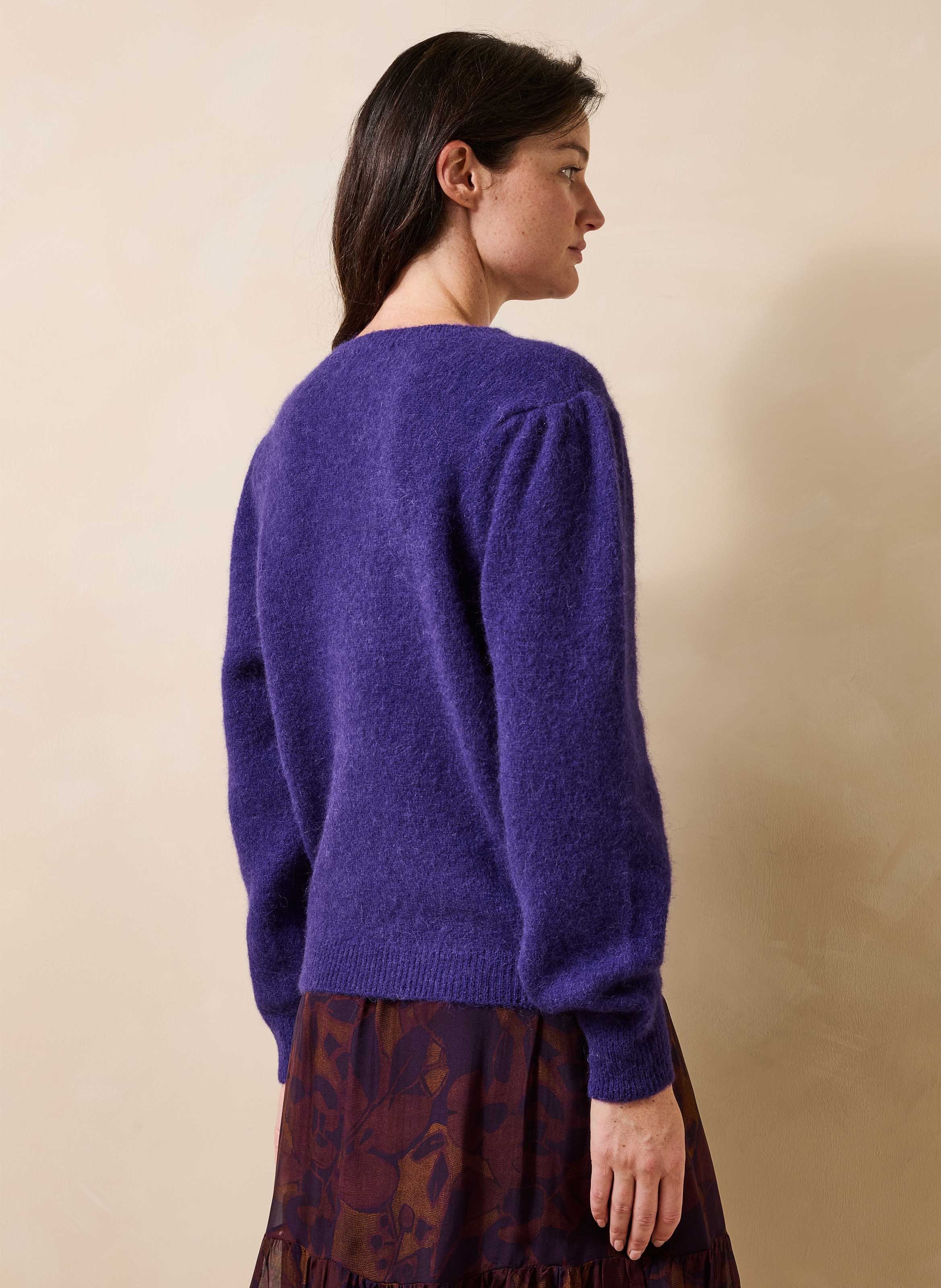 Round-neck alpaca-blend sweater LA FEE MARABOUTEE Purple