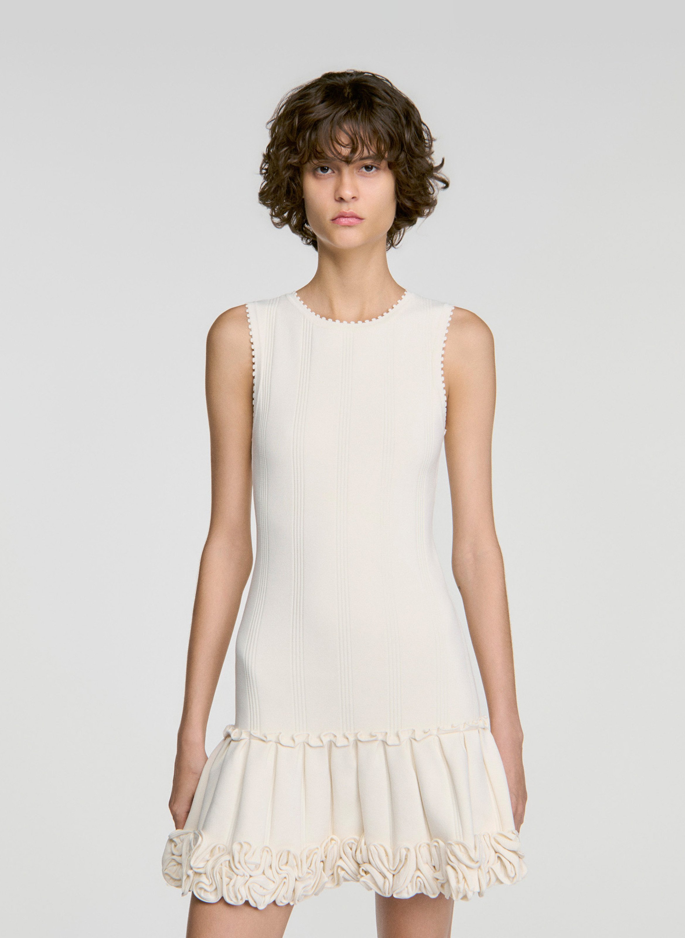 Robe courte évasée SANDRO Beige
