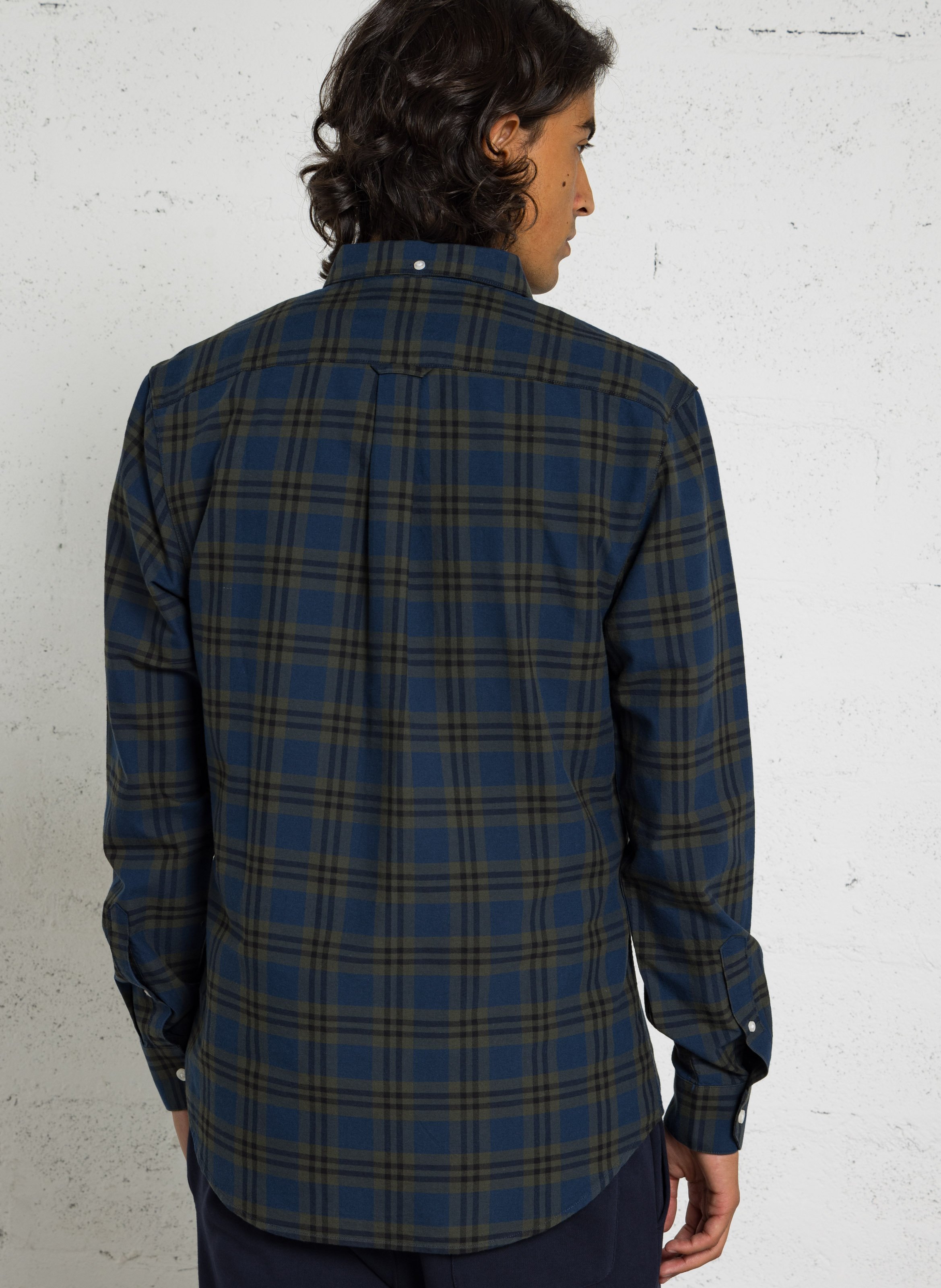 Chemise droite col classique en coton bio FARAH Vert