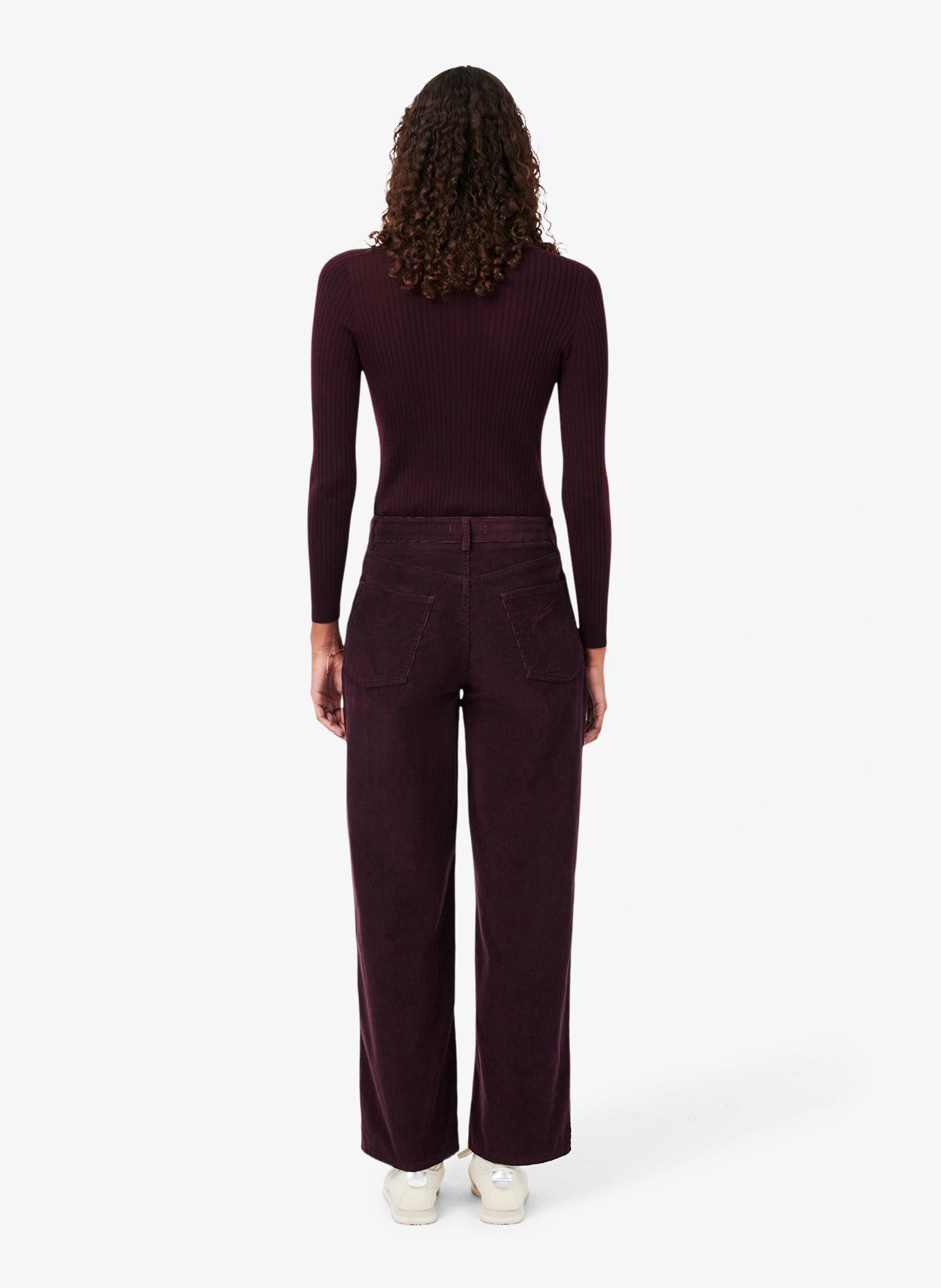 Cotton corduroy straight-leg pants LACOSTE Red