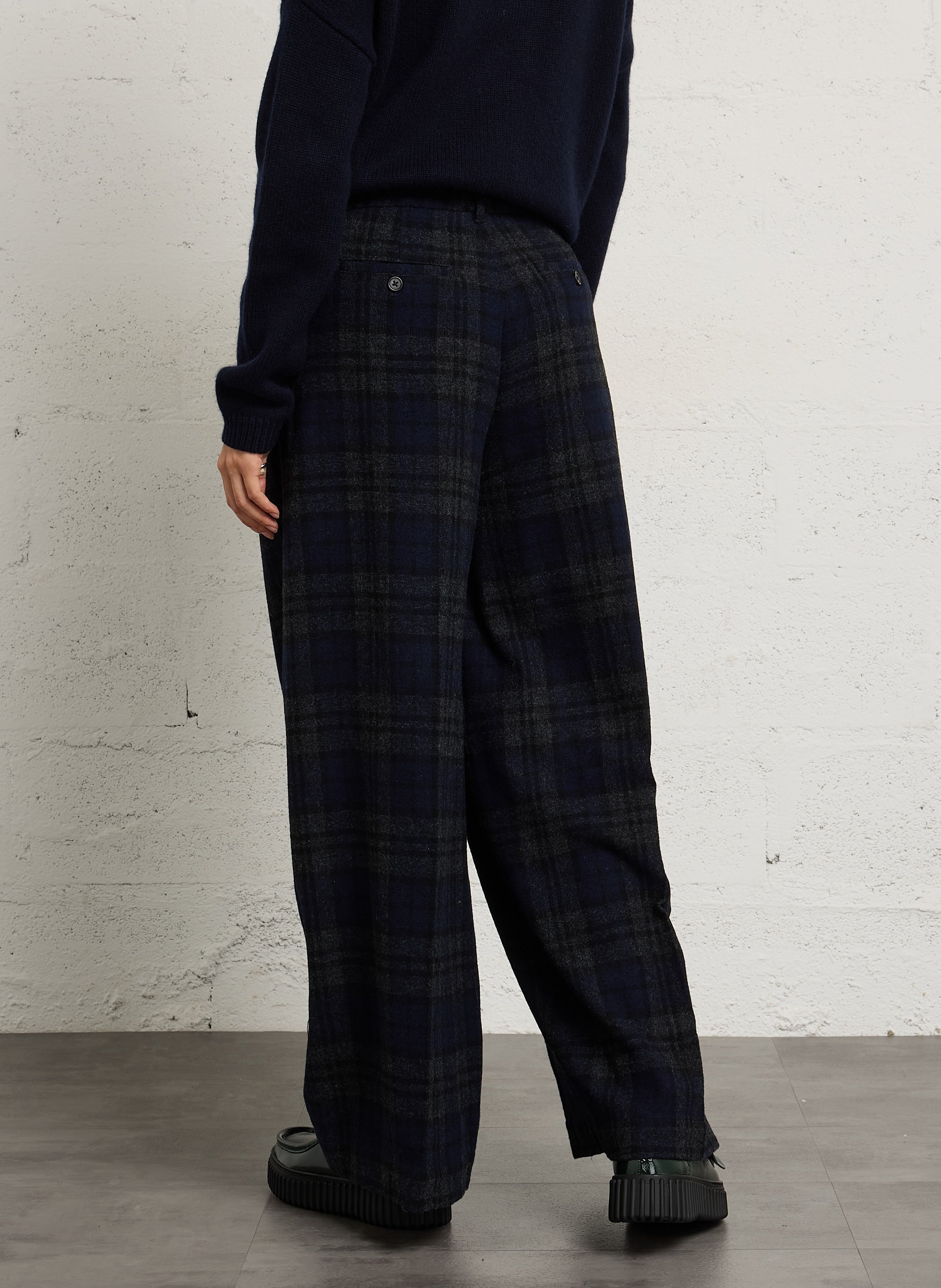 Pantalon droit large en laine mélangée BELLEROSE Vert
