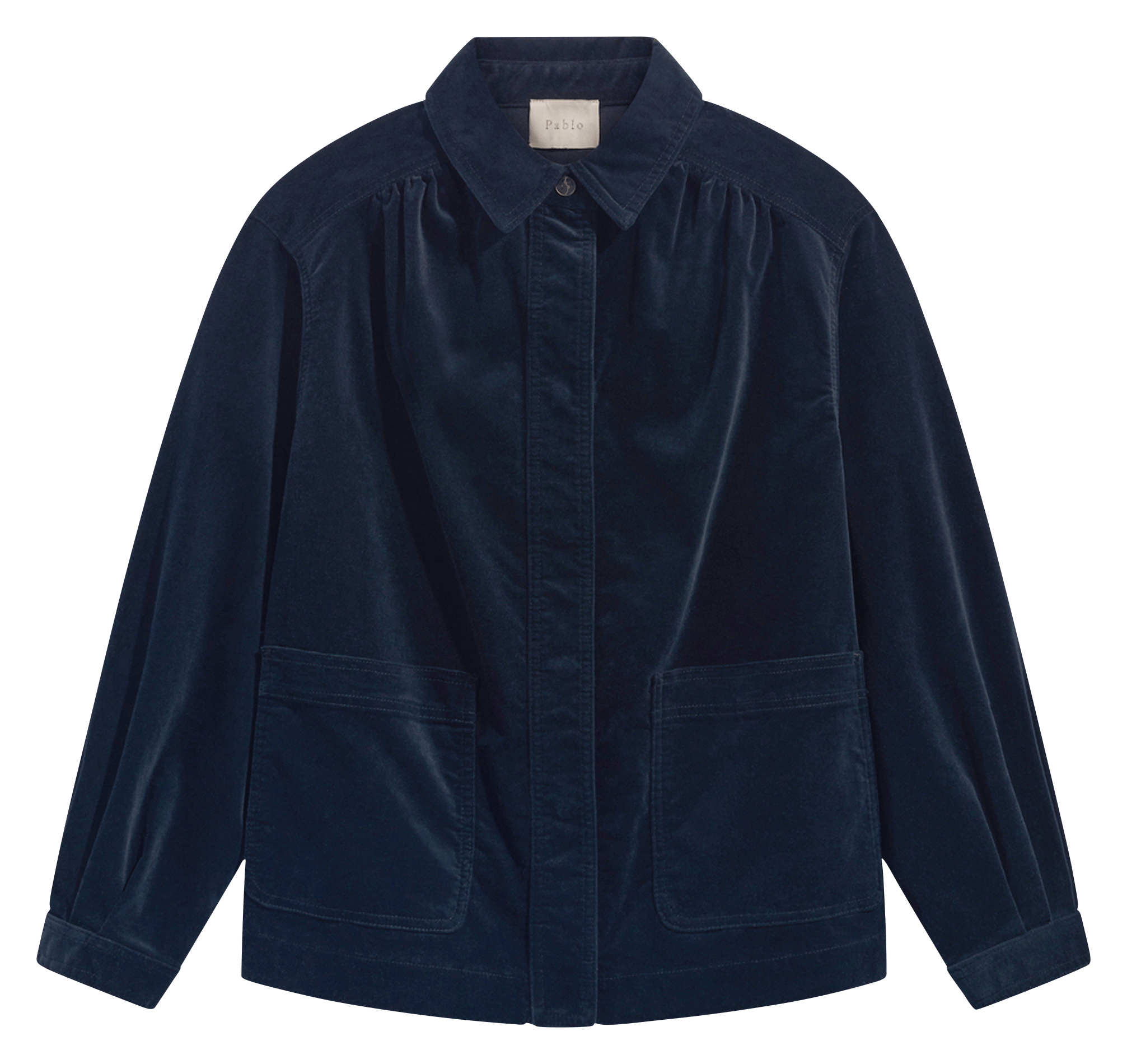 Geknoopt fluwelen jasje PABLO Blauw